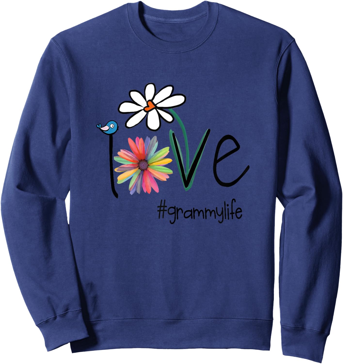 Love Grammy Life - Art Flower Sweatshirt - Sweatshirt | Navy