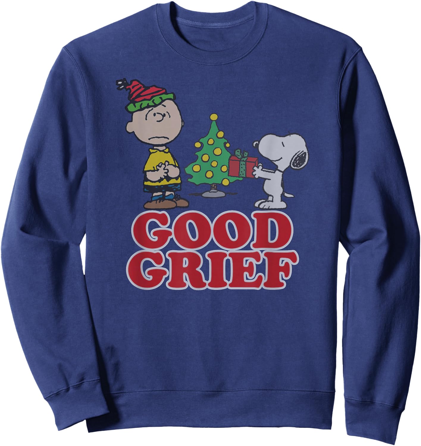 Peanuts Charlie Brown Goof Grief Christmas Sweatshirt - Sweatshirt | Navy