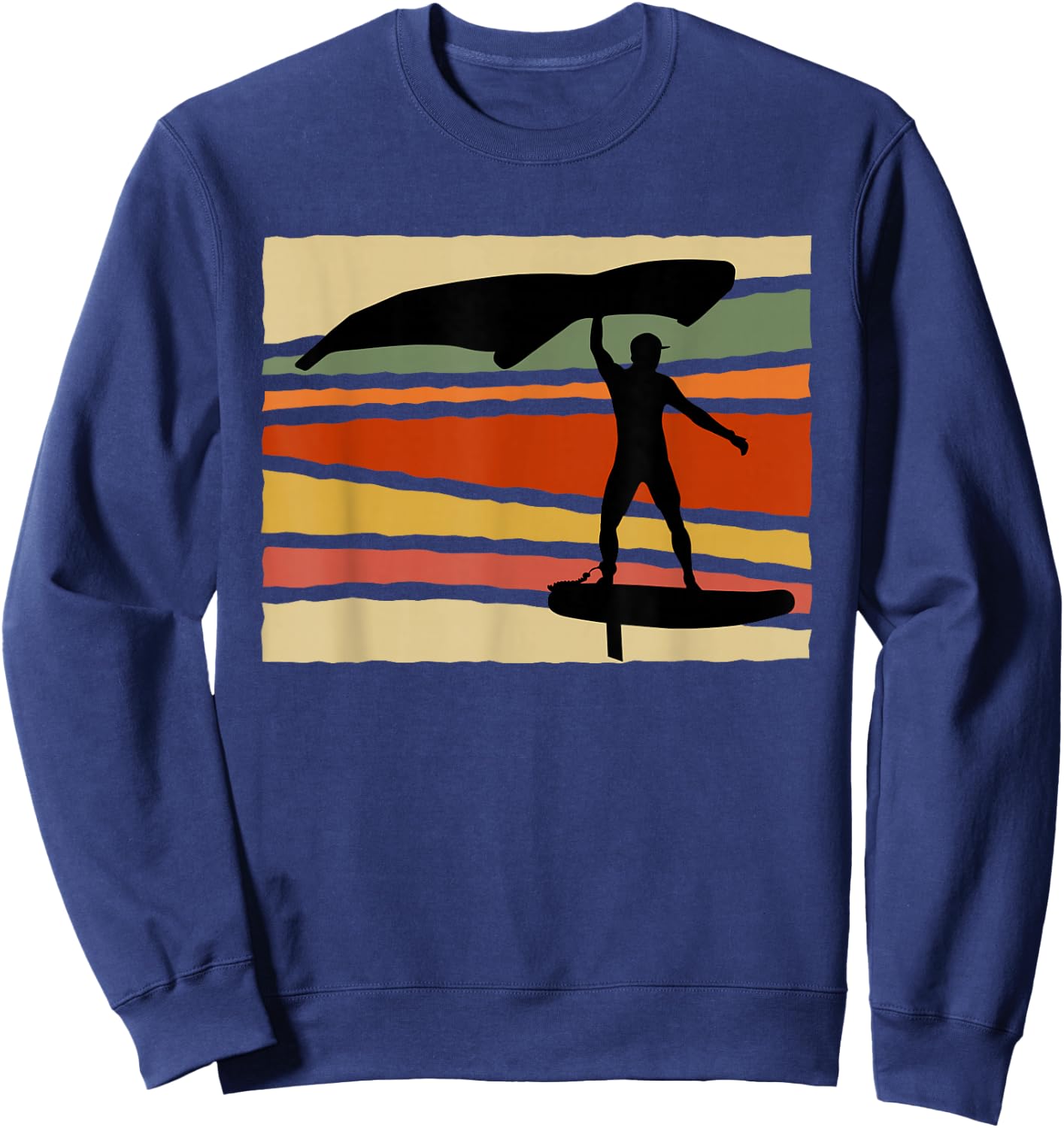 Wingsurf Wingfoil Wing Foil Surf Retro Surfer Sweatshirt - Sweatshirt | Navy