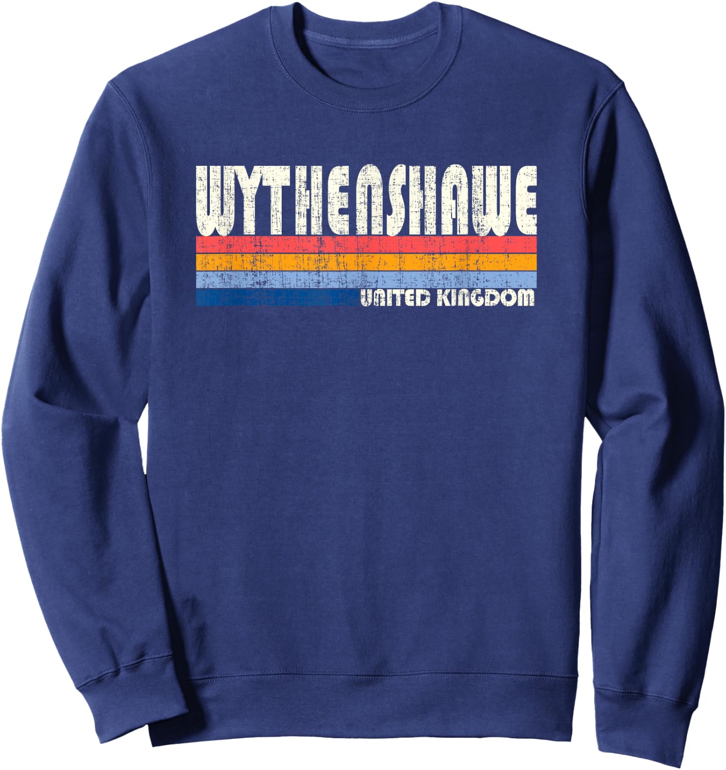 Retro Vintage 70s 80s Style Wythenshawe, United Kingdom Sweatshirt - Sweatshirt | Navy