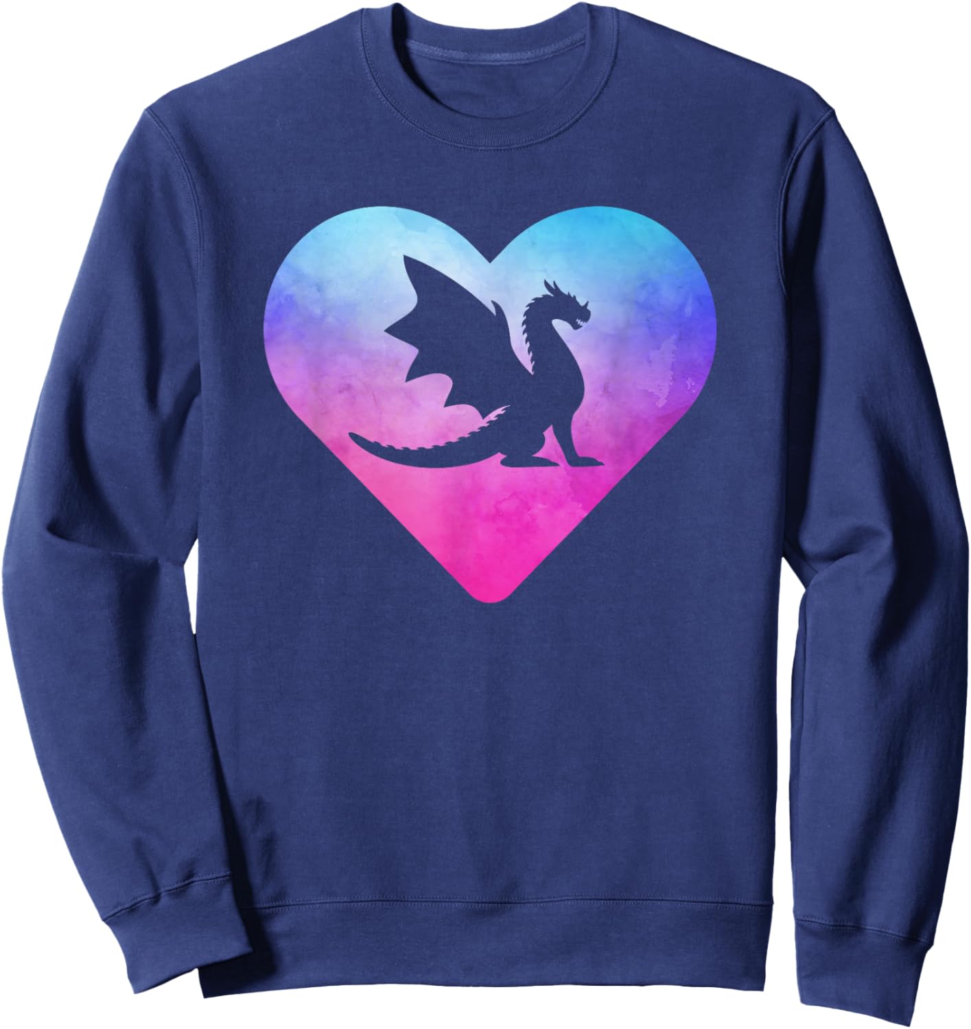 Women or Girls Cute Dragon Sweatshirt - Sweatshirt | Navy