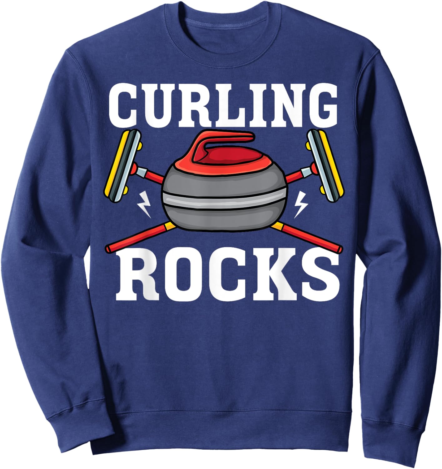 Curling rocks Broom curler Winter ice Sports lover Curling Sweatshirt - Sweatshirt | Navy