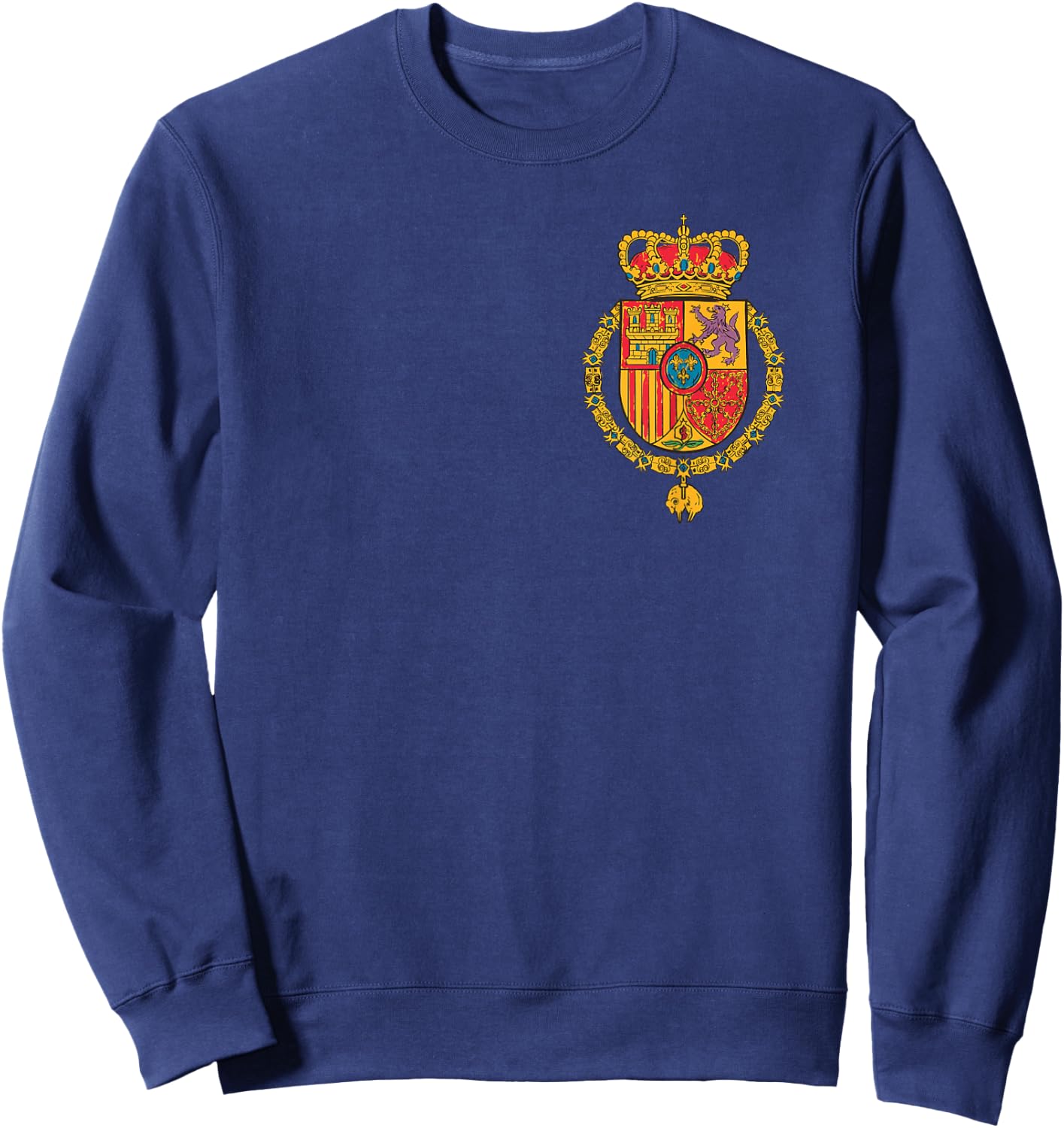 Spain Royal Shield Small Patria Country Support Sport Sweatshirt - Sweatshirt | Navy
