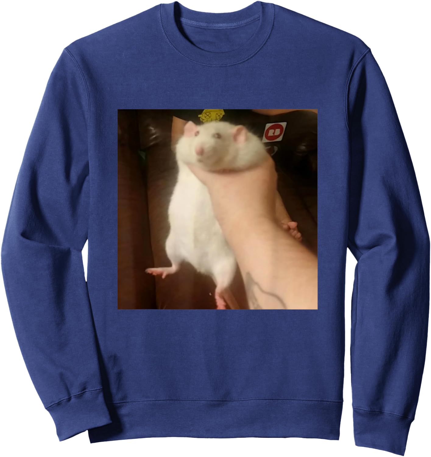 Cute Fat Rat Being Grabbed Meme Sweatshirt - Sweatshirt | Navy
