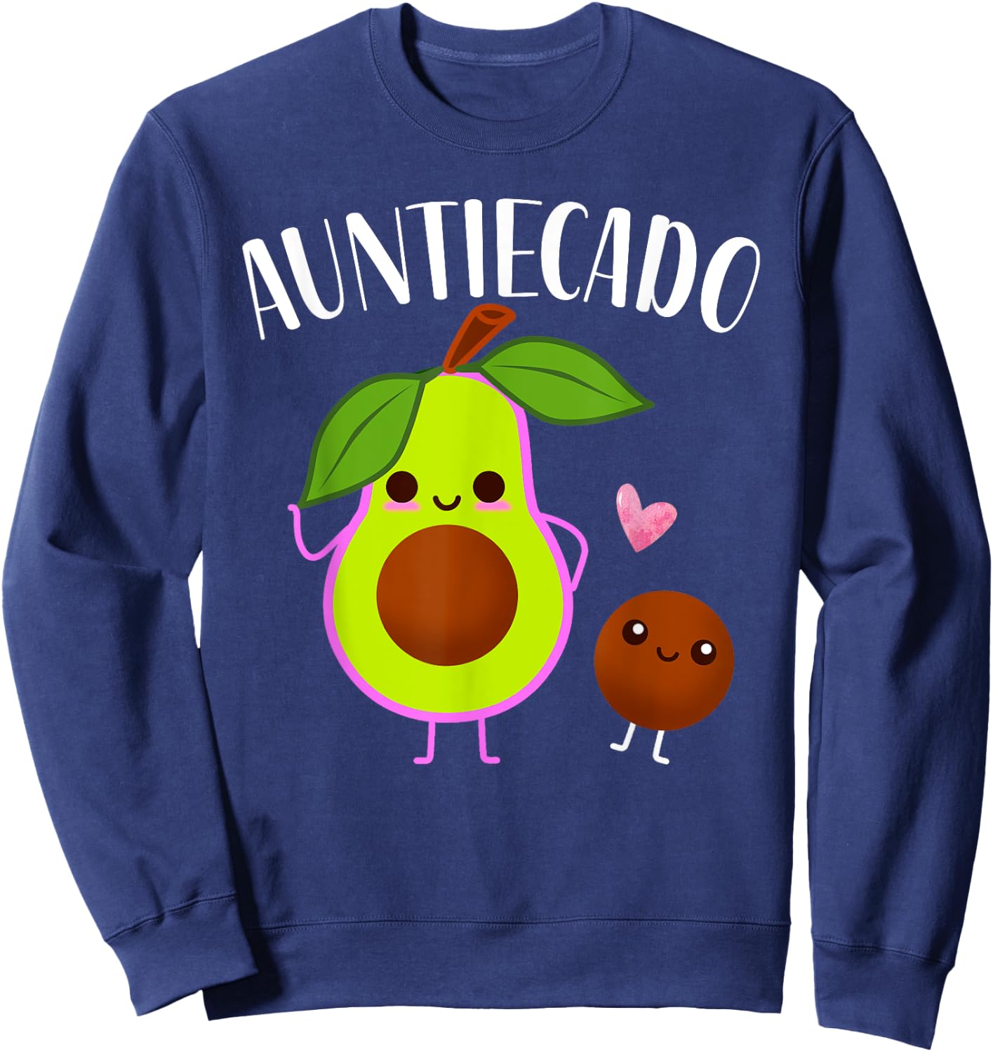 Auntiecado Funny Avocado Auntie Pregnancy Announcement Sweatshirt - Sweatshirt | Navy
