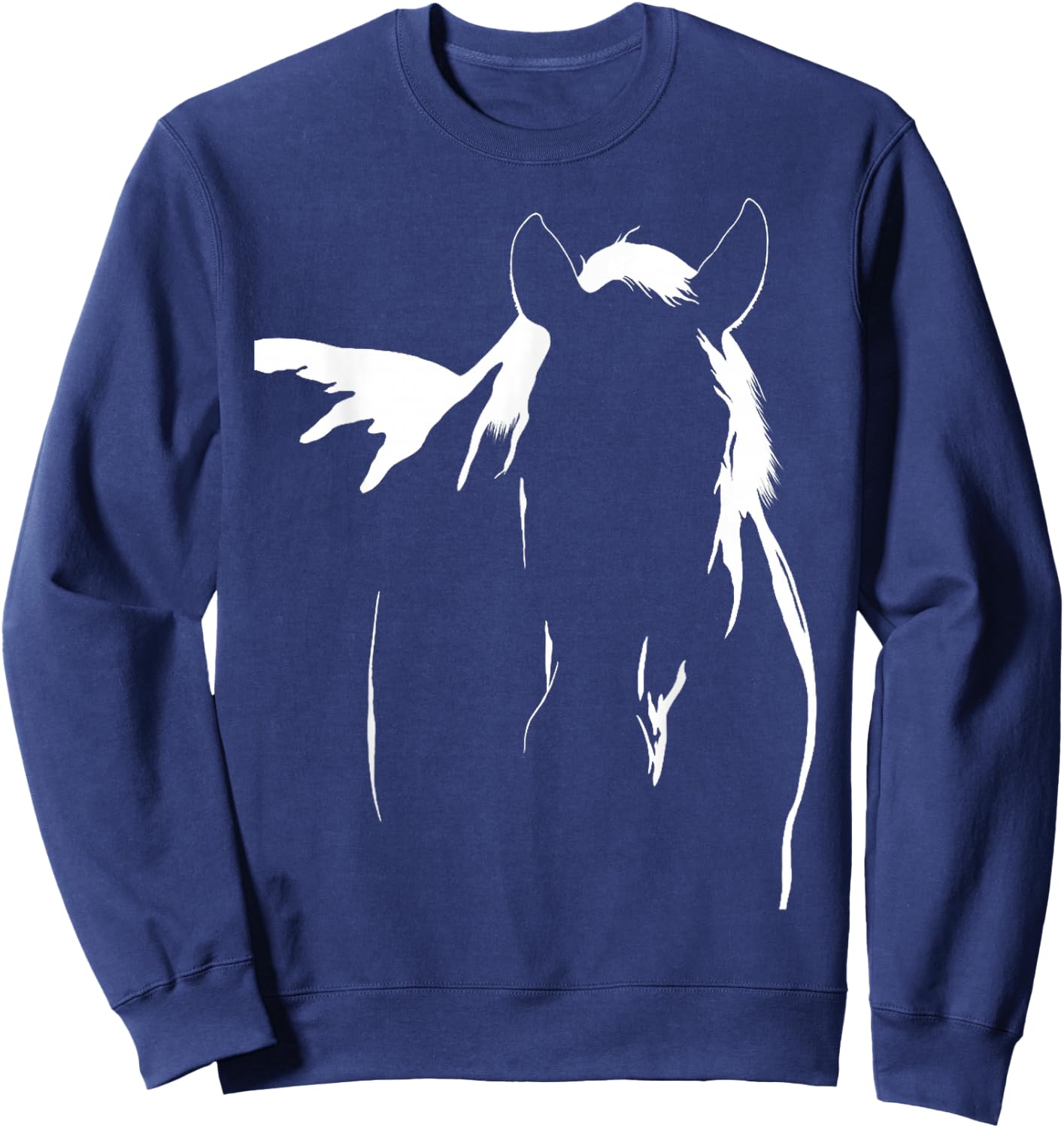 Horse Silhouette Graphic Art Design Sweatshirt - Sweatshirt | Navy