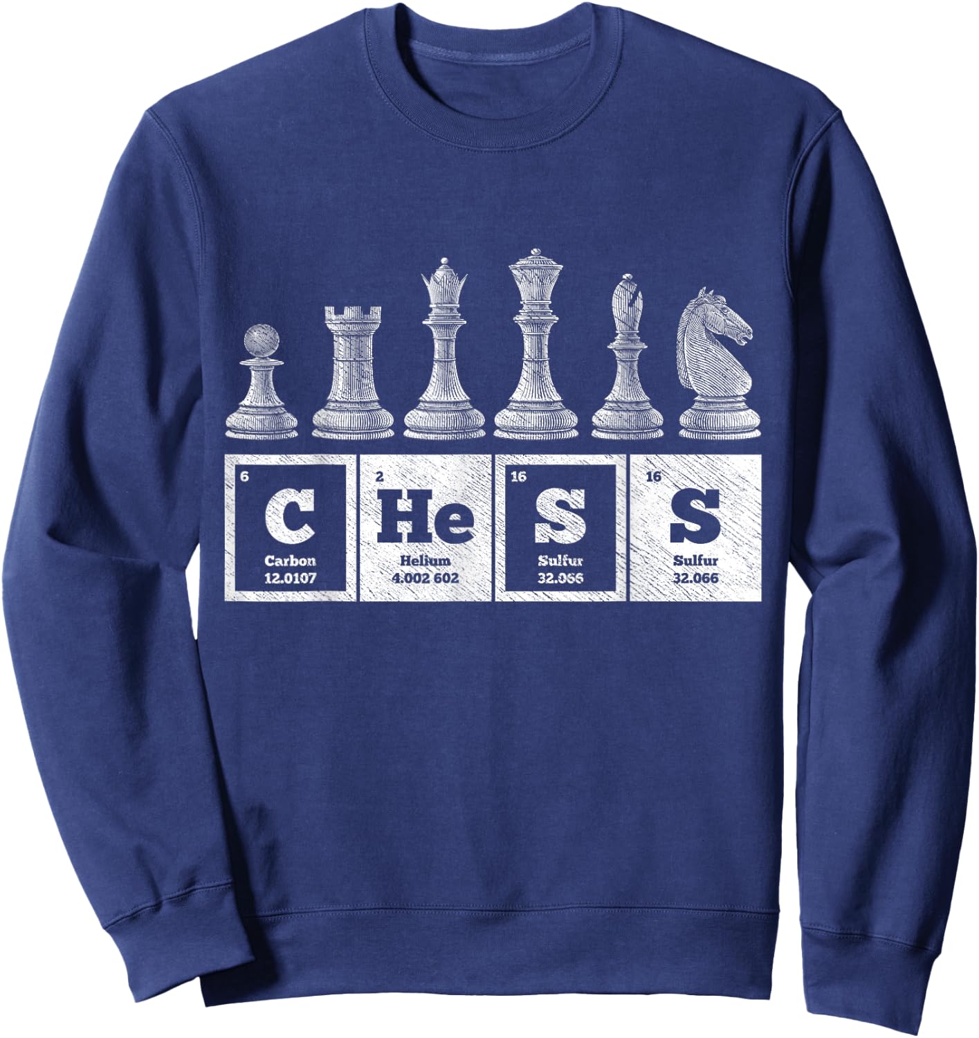 Funny Chess Player Geek Periodic System Chemistry Elements Sweatshirt - Sweatshirt | Navy