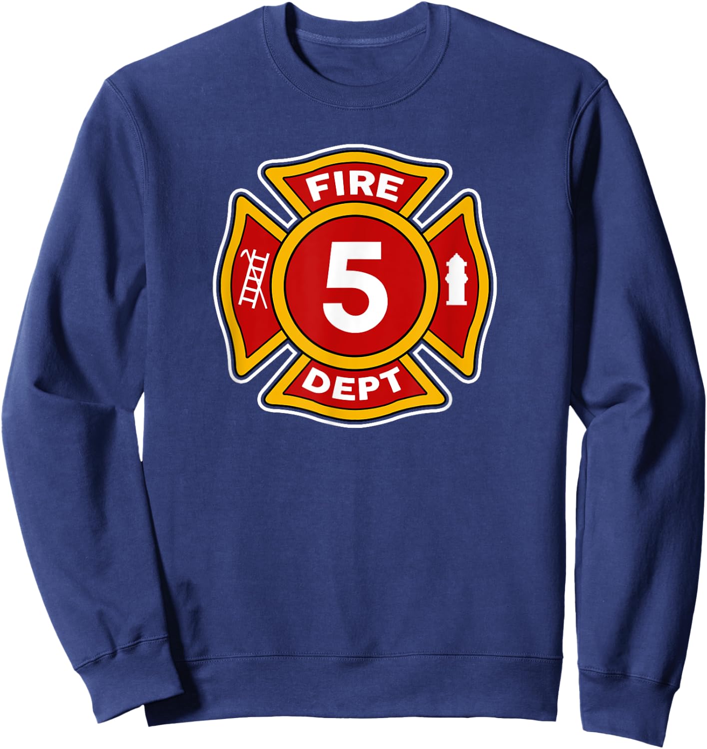 Fire 5 Dept Shirt | Firefighter Hero 5th Birthday Boys Gift Sweatshirt - Sweatshirt | Navy