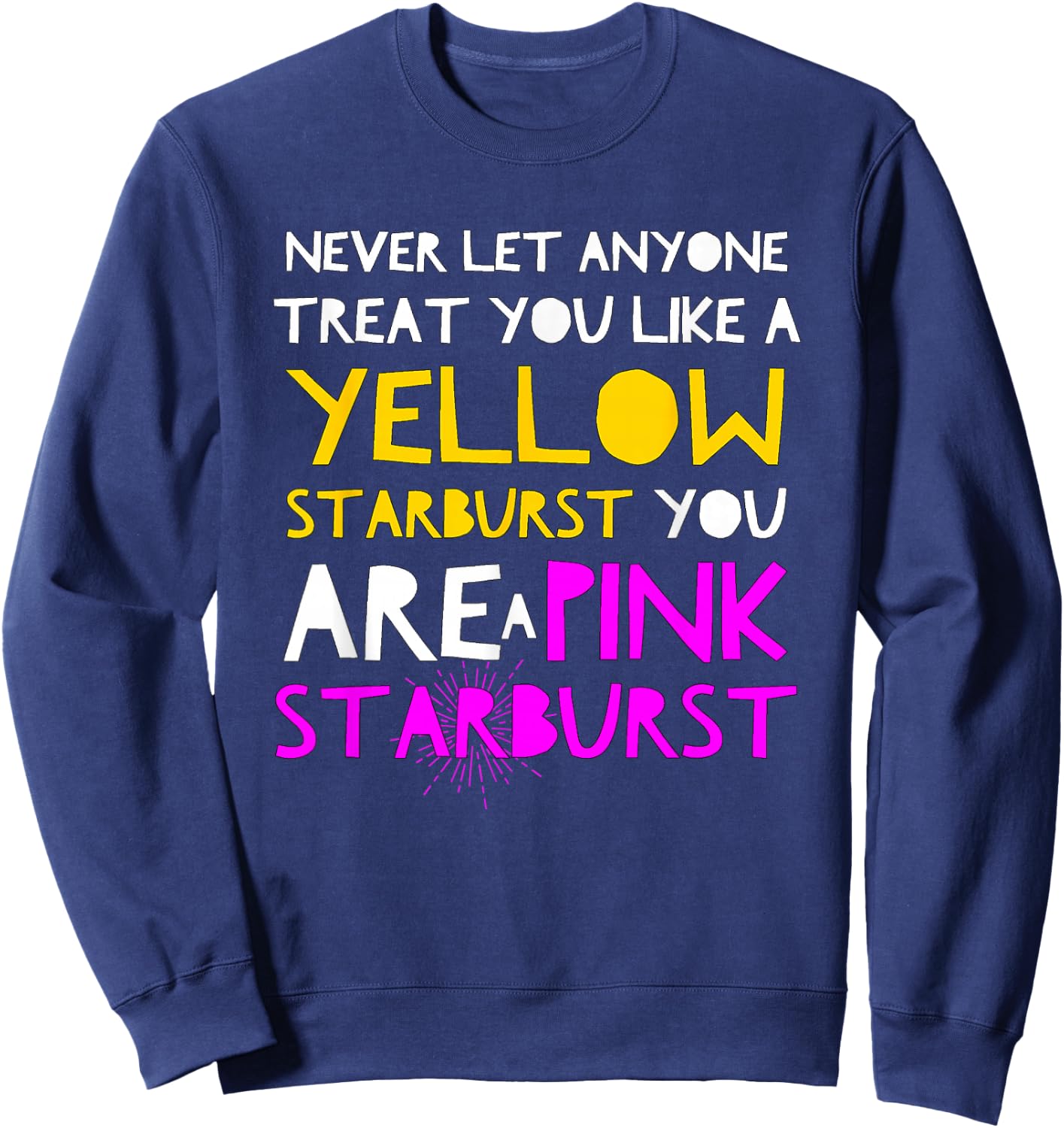 Yellow Starburst Pink Starburst T Shirt Sweatshirt - Sweatshirt | Navy