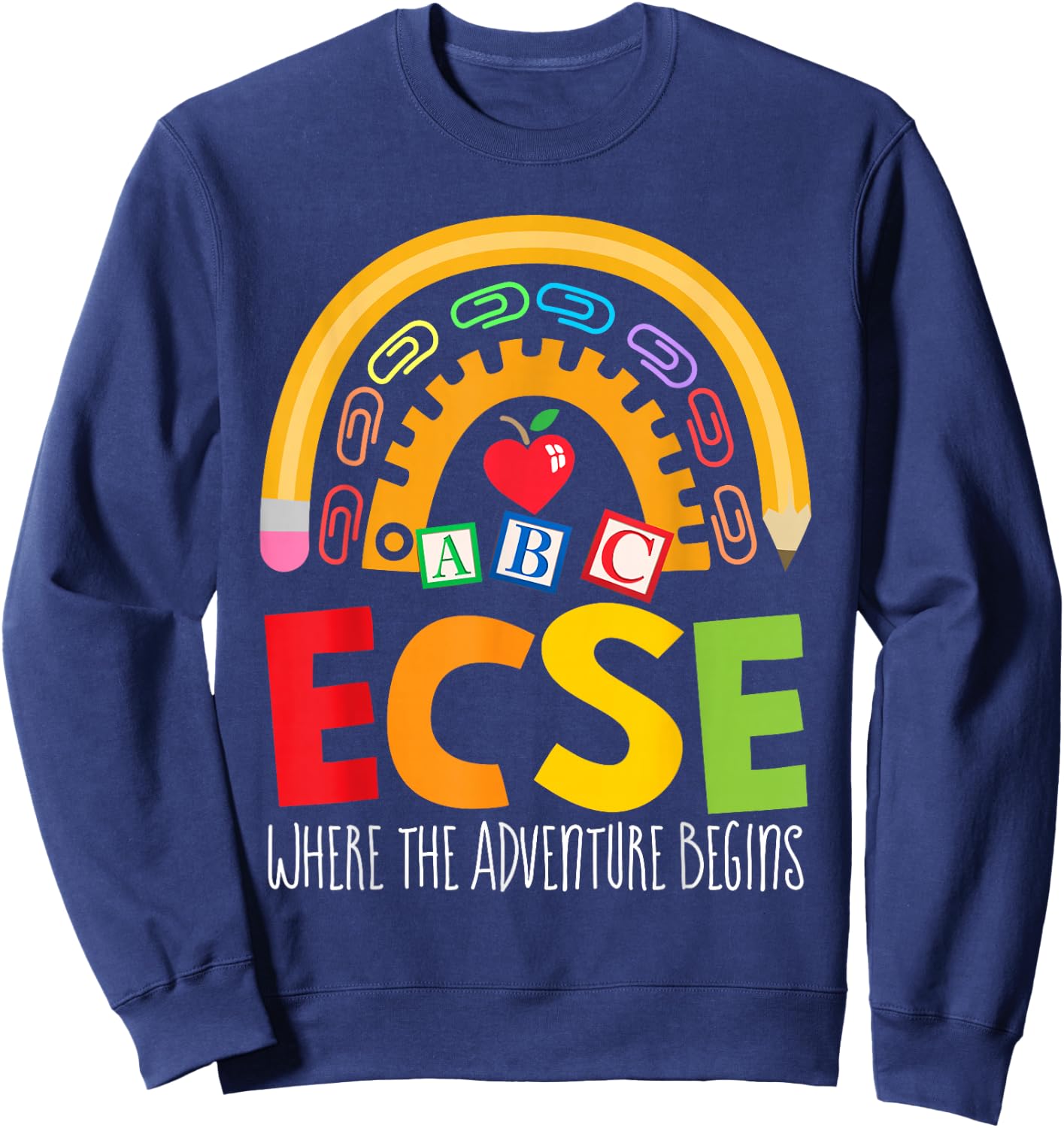 Early Childhood Special Education SPED ECSE Crew Squad Sweatshirt - Sweatshirt | Navy