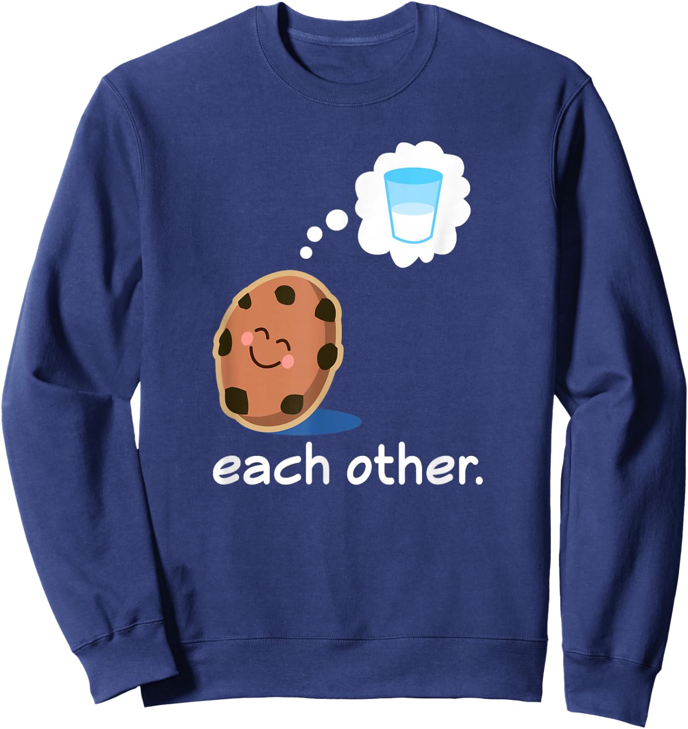 Couples Matching Cookie And Milk Valentine Gift Sweatshirt - Sweatshirt | Navy
