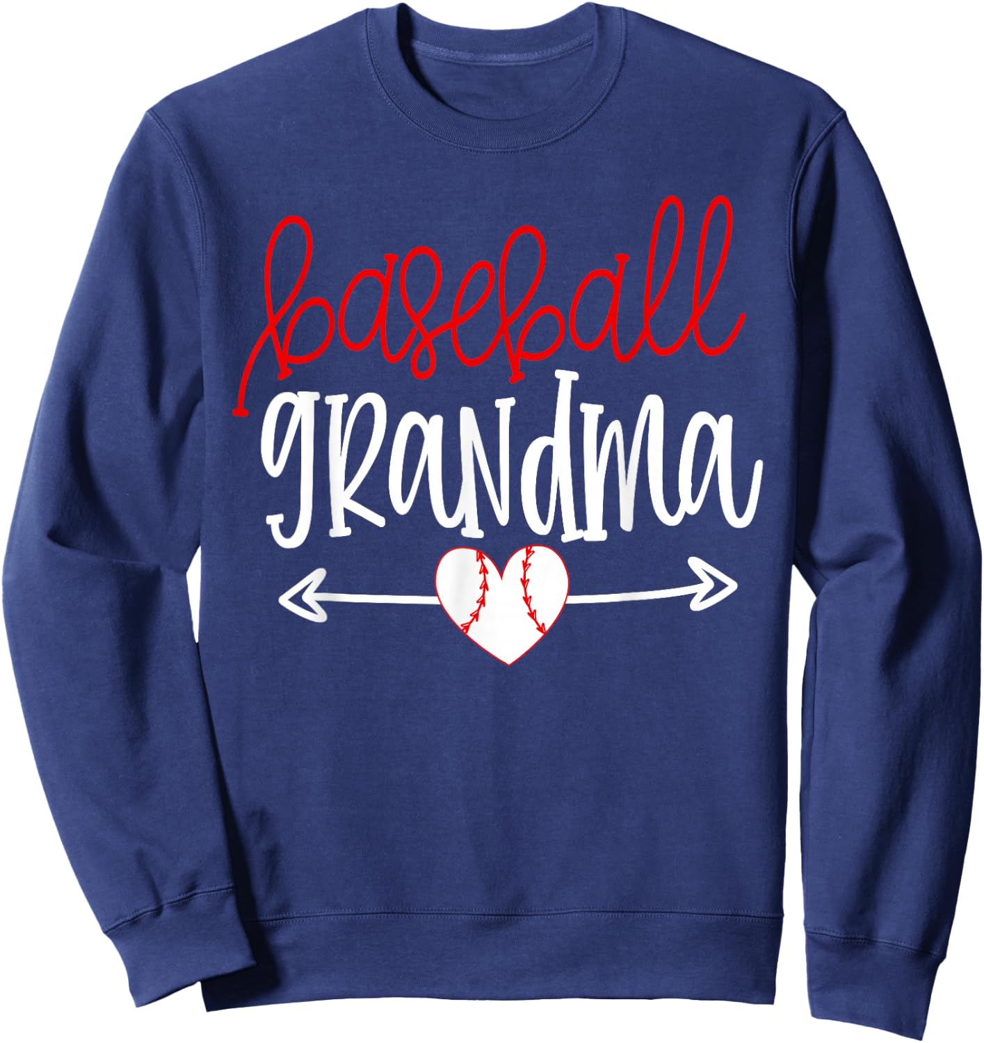 Baseball Grandma Shirt from Grandson Arrow Cute Heart Game Sweatshirt - Sweatshirt | Navy