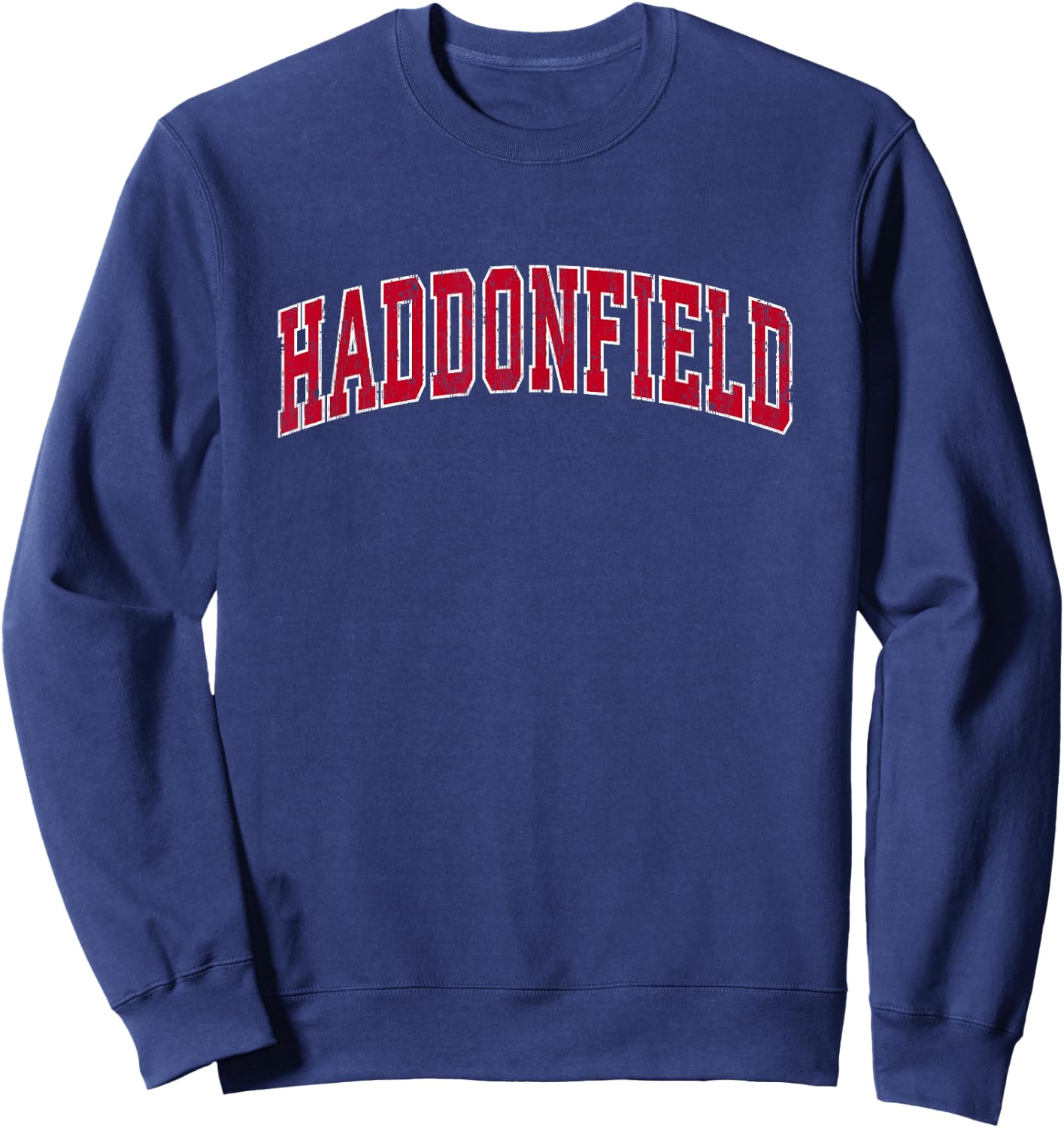 Haddonfield New Jersey NJ Vintage Sports Design Red Design Sweatshirt - Sweatshirt | Navy