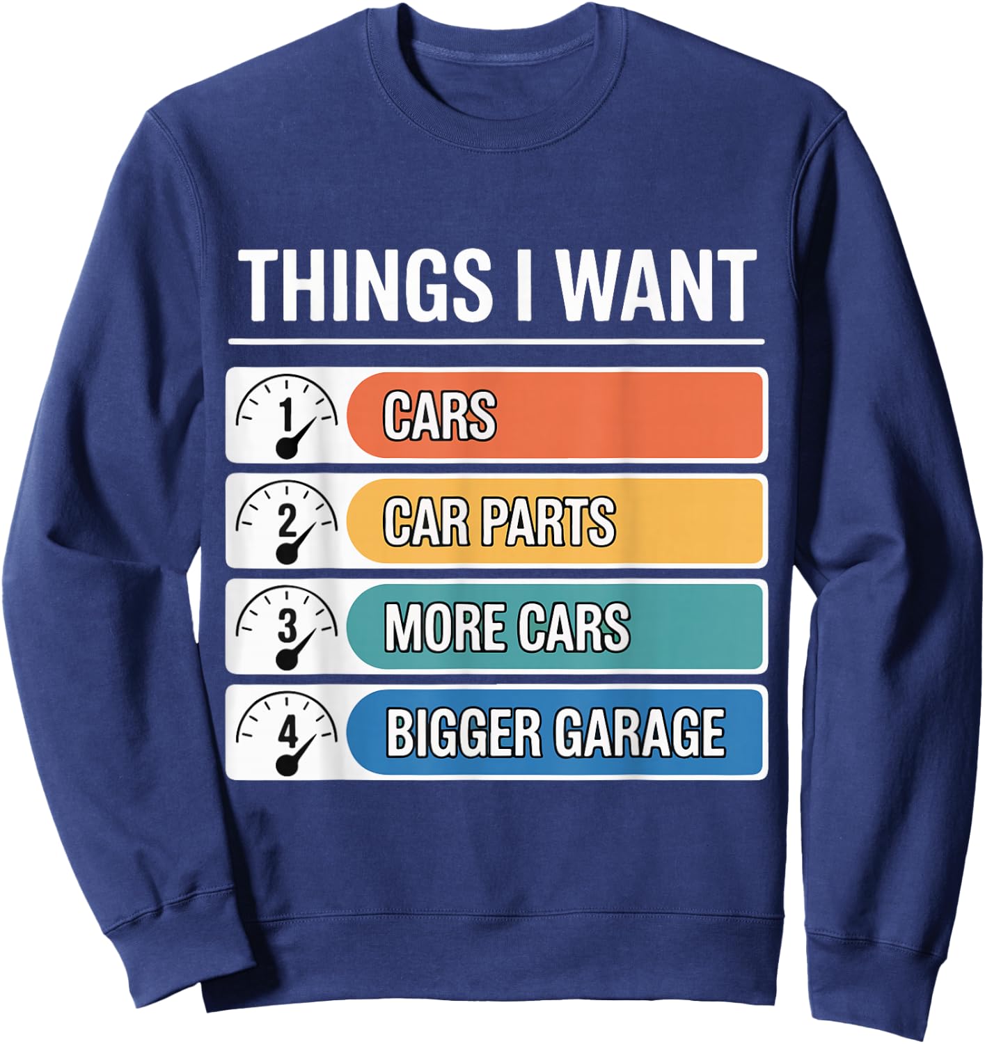 Things I Want Car Parts Auto Mechanic Engine Garage Sweatshirt - Sweatshirt | Navy