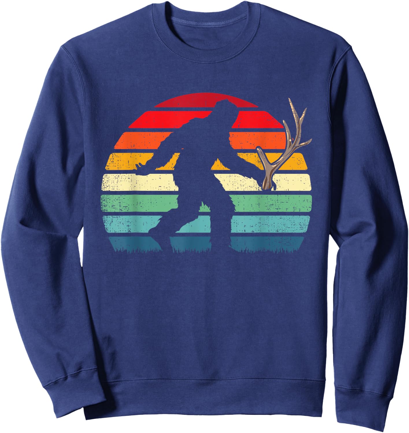 Elk Deer Antler Shed Hunting Bigfoot Sasquatch Hunter Gift Sweatshirt - Sweatshirt | Navy