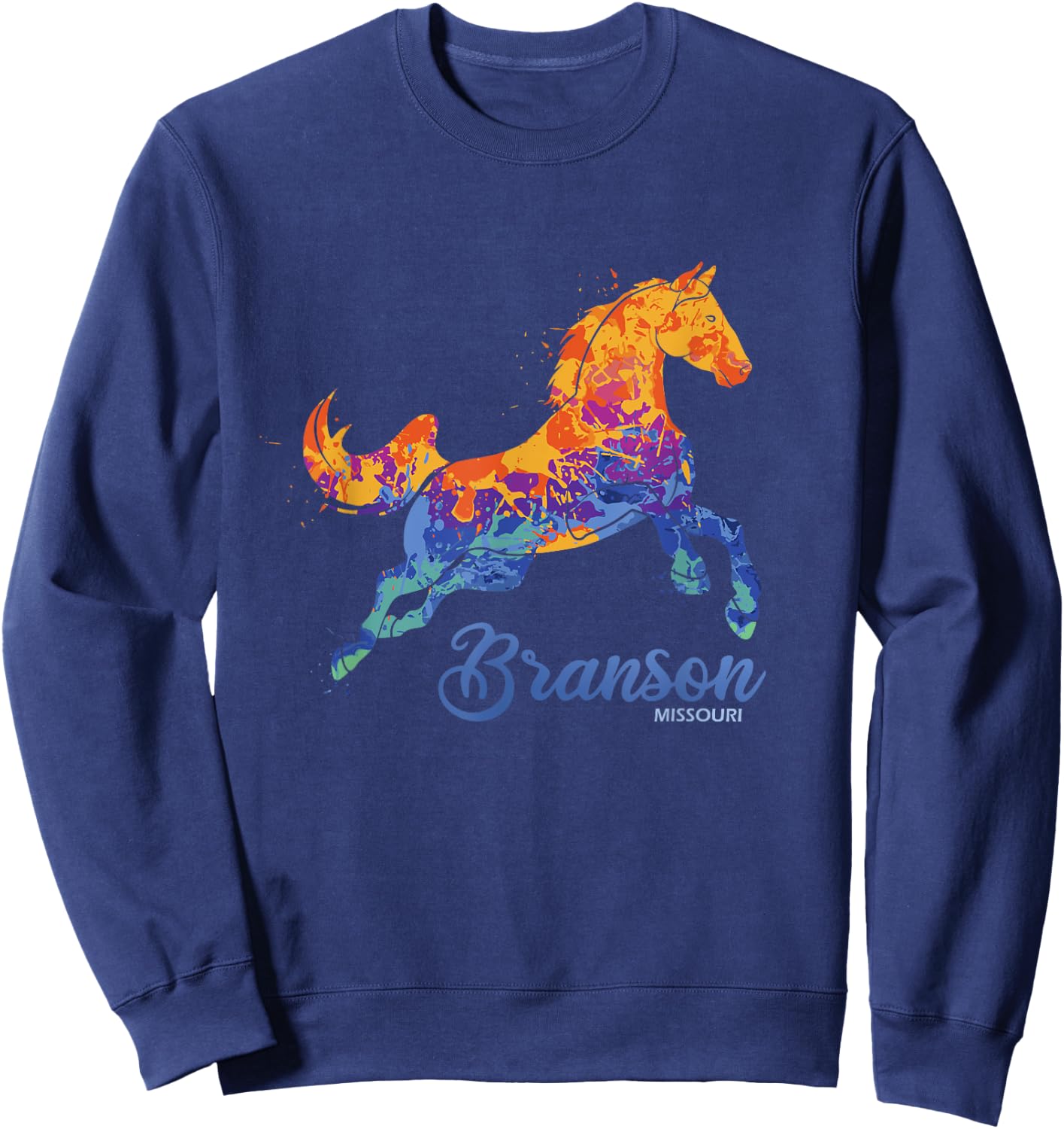 Branson Missouri Horse Vacation Souvenir Sweatshirt - Sweatshirt | Navy