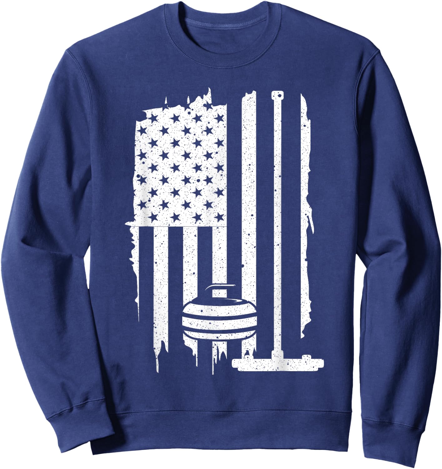 Funny Curling Gift Women Curling Players USA Team Sweatshirt - Sweatshirt | Navy
