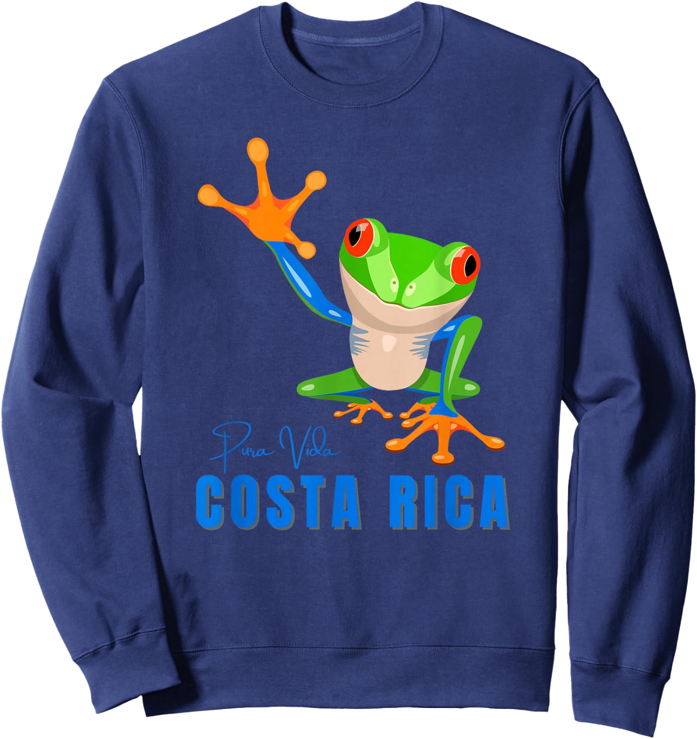 Costa Rica Pura Vida Tree Frog Souvenir Sweatshirt - Sweatshirt | Navy