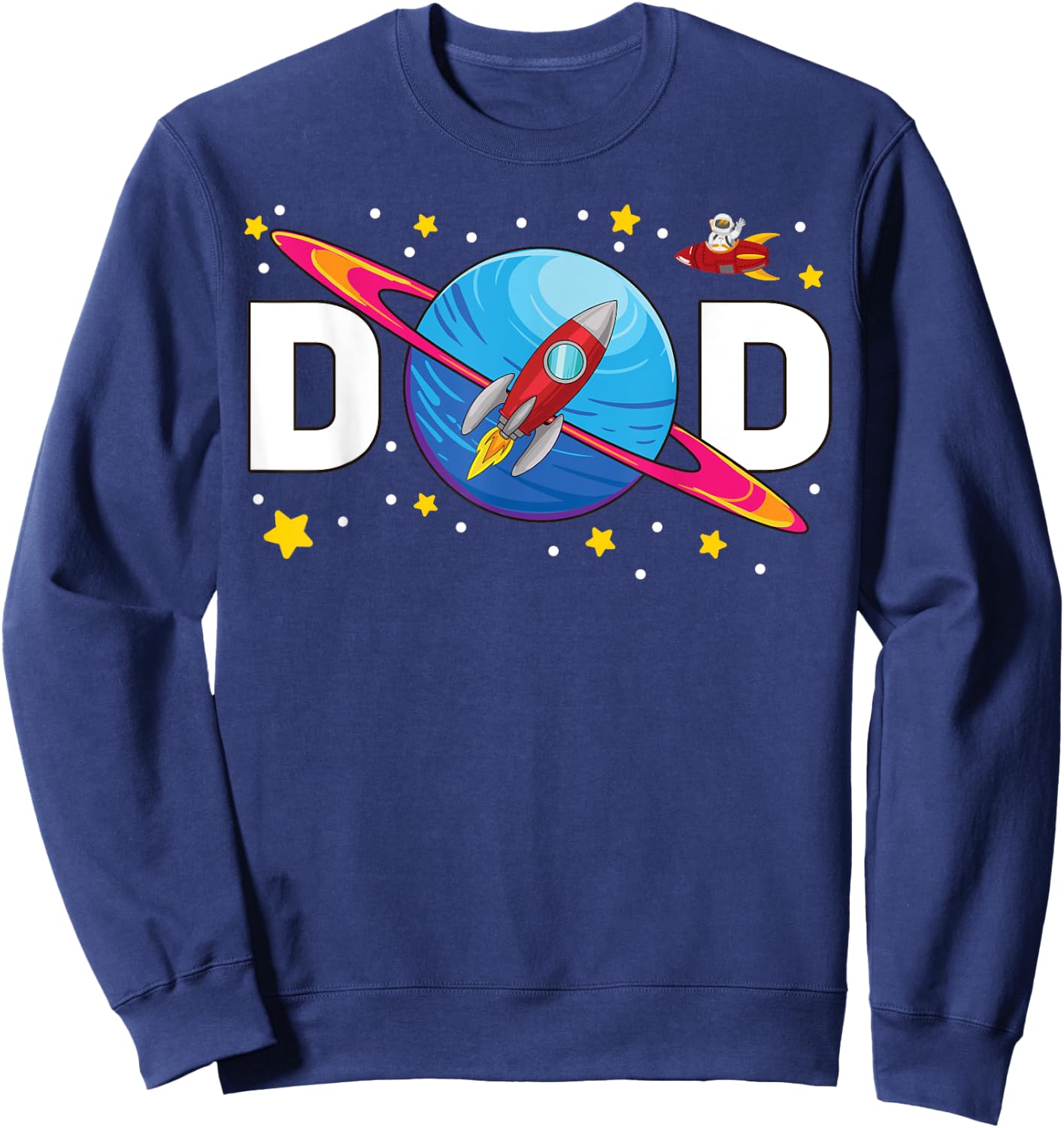 Dad Outer Space Birthday Crew Space Themed Birthday Party Sweatshirt - Sweatshirt | Navy