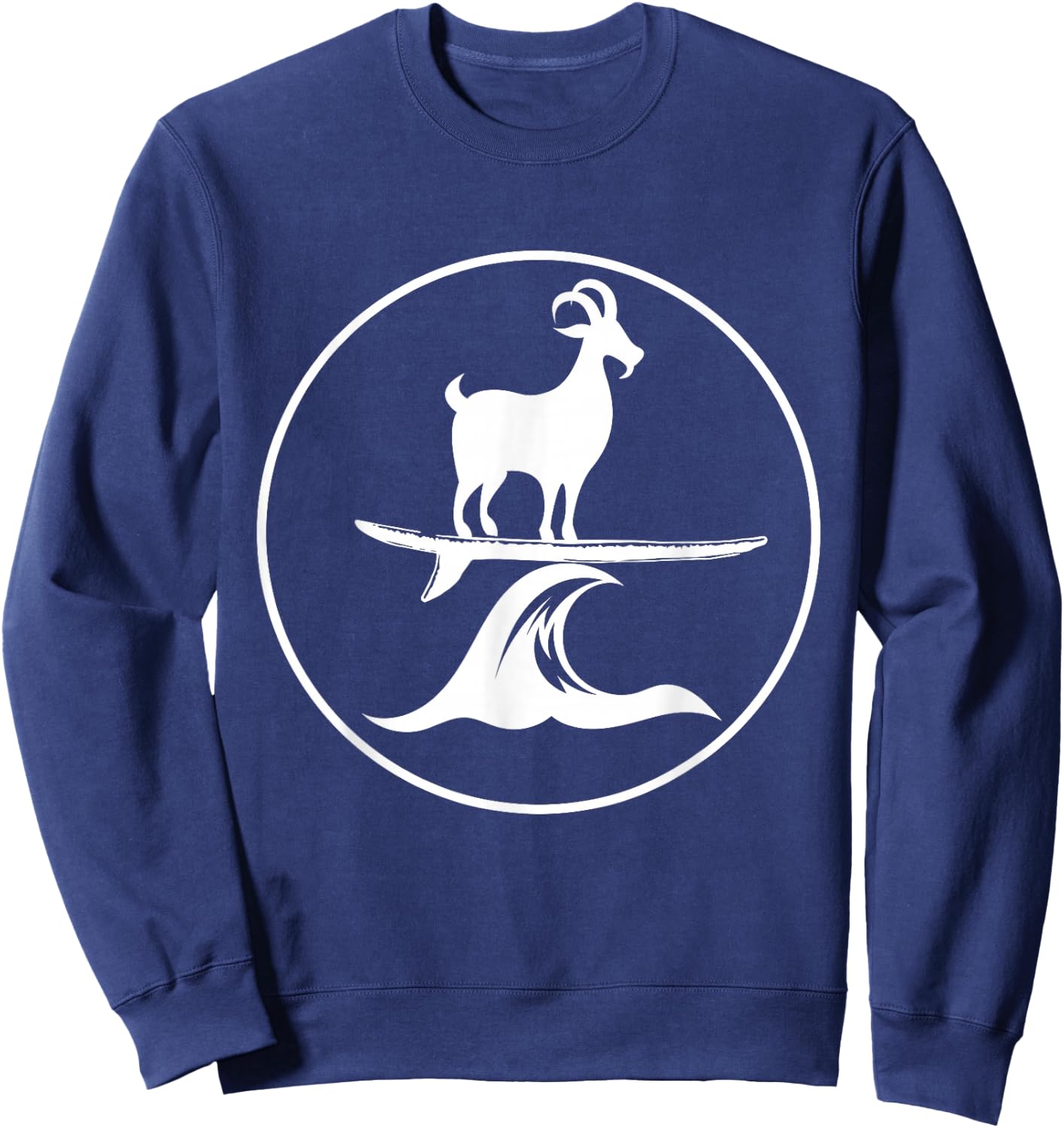 Funny Surfing Goat Cool Kids Farm Animal Goats Gift Sweatshirt - Sweatshirt | Navy