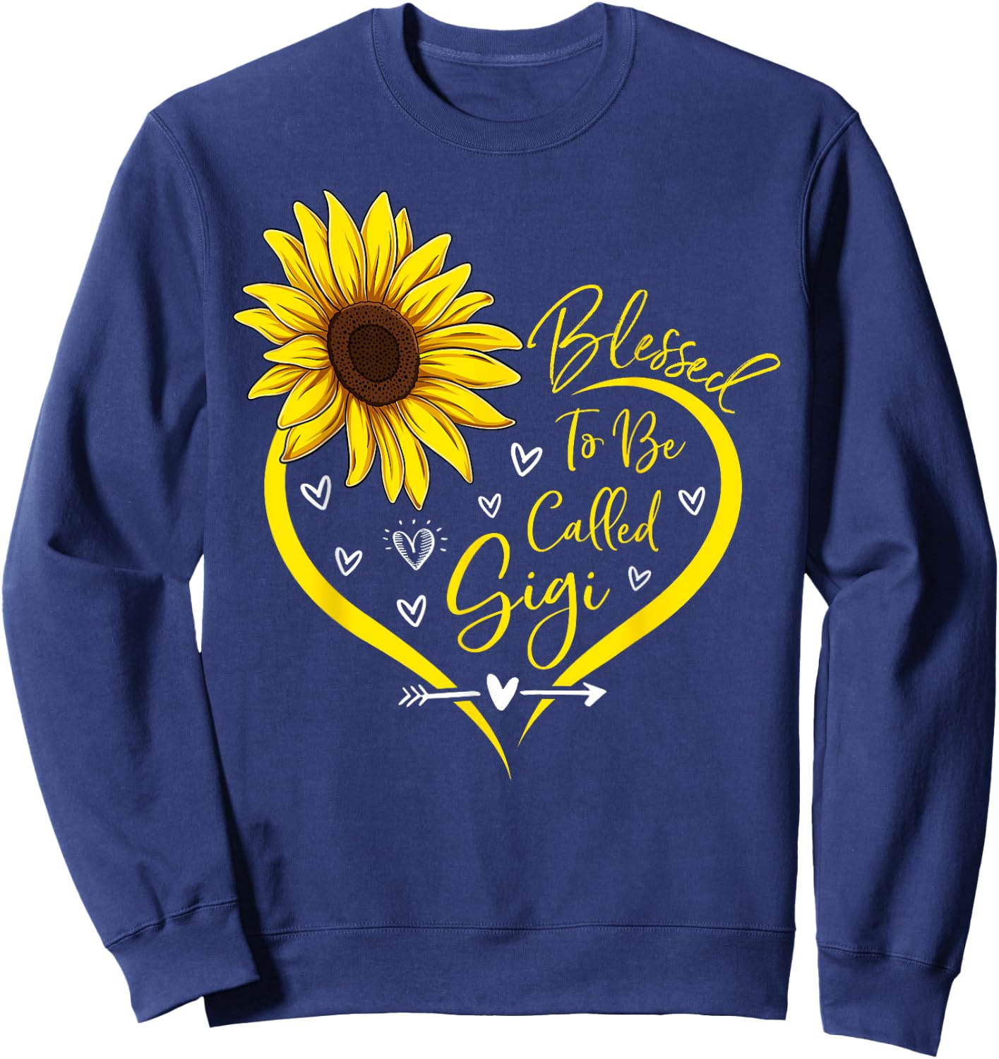 Blessed To Be Called Gigi Cute Grandma Mother's Day Heart Sweatshirt - Sweatshirt | Navy