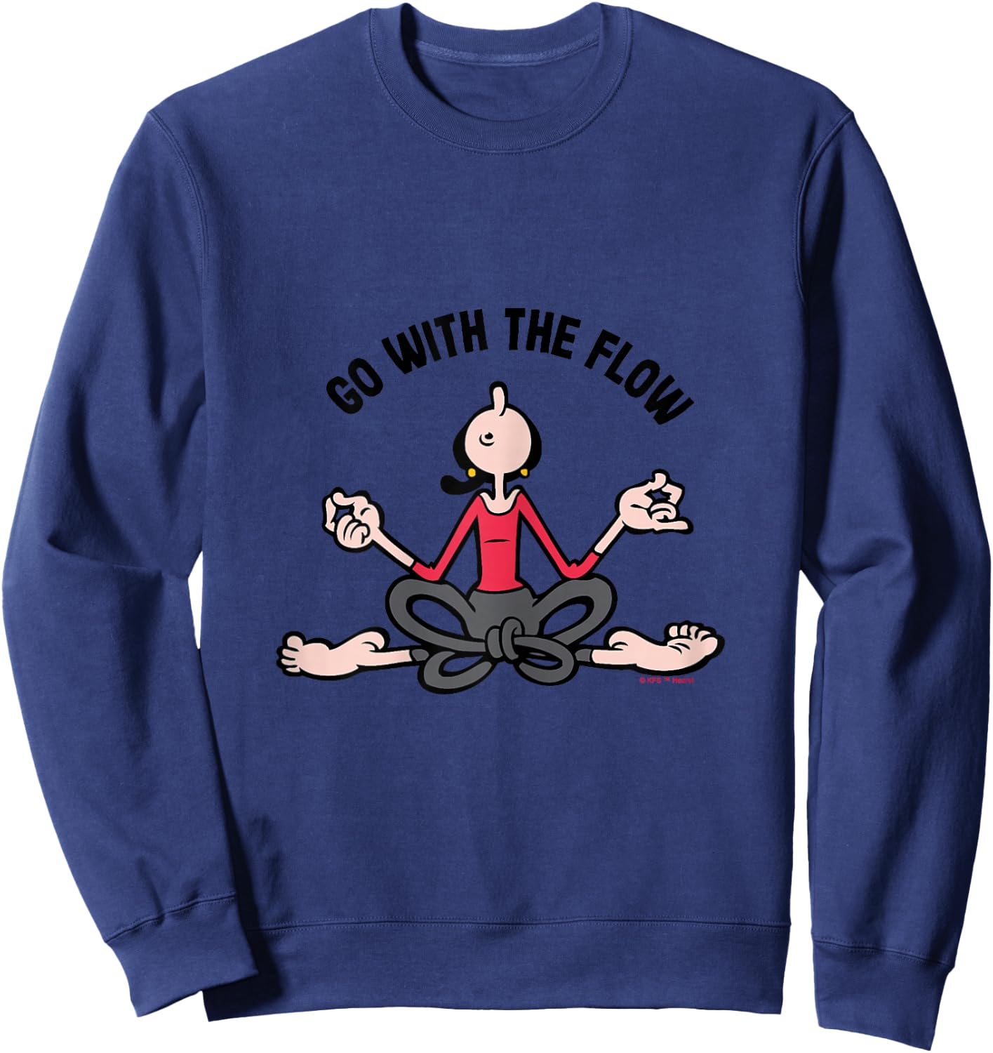 Olive Oyl "Go with the Flow" Yoga 4 Humanity Day Sweatshirt - Sweatshirt | Navy