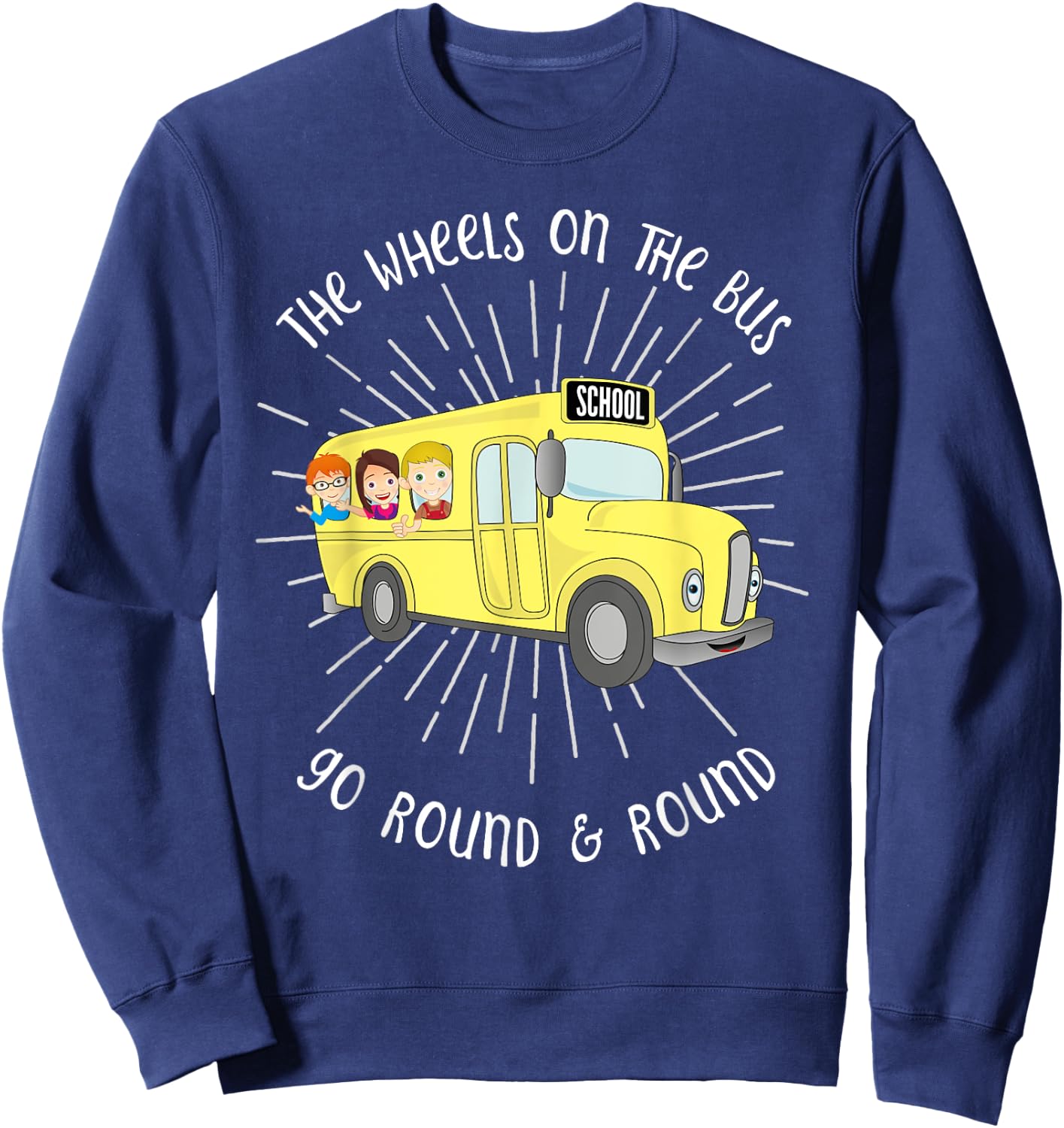 The Wheels on the Bus Graphic musical Nursery Rhyme Sweatshirt - Sweatshirt | Navy