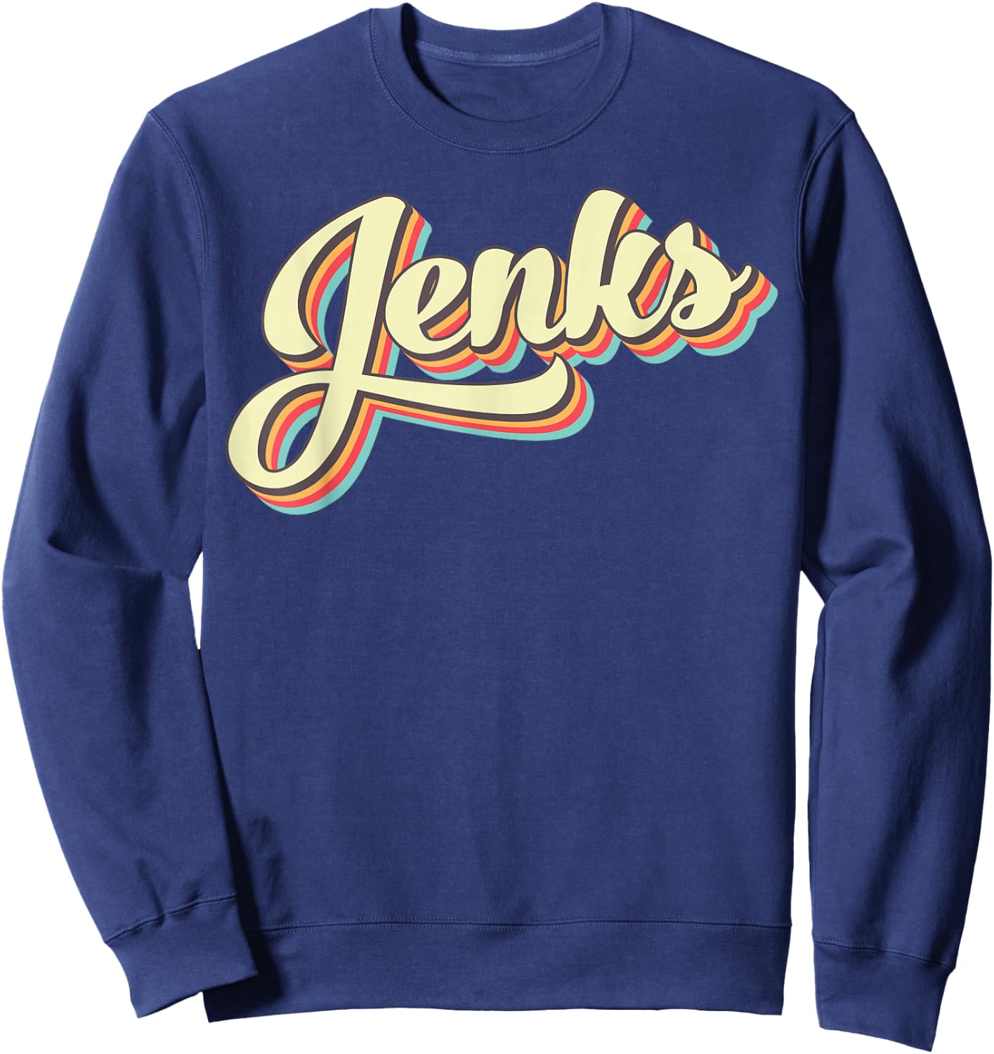Jenks Retro Art Baseball Font Vintage Sweatshirt - Sweatshirt | Navy