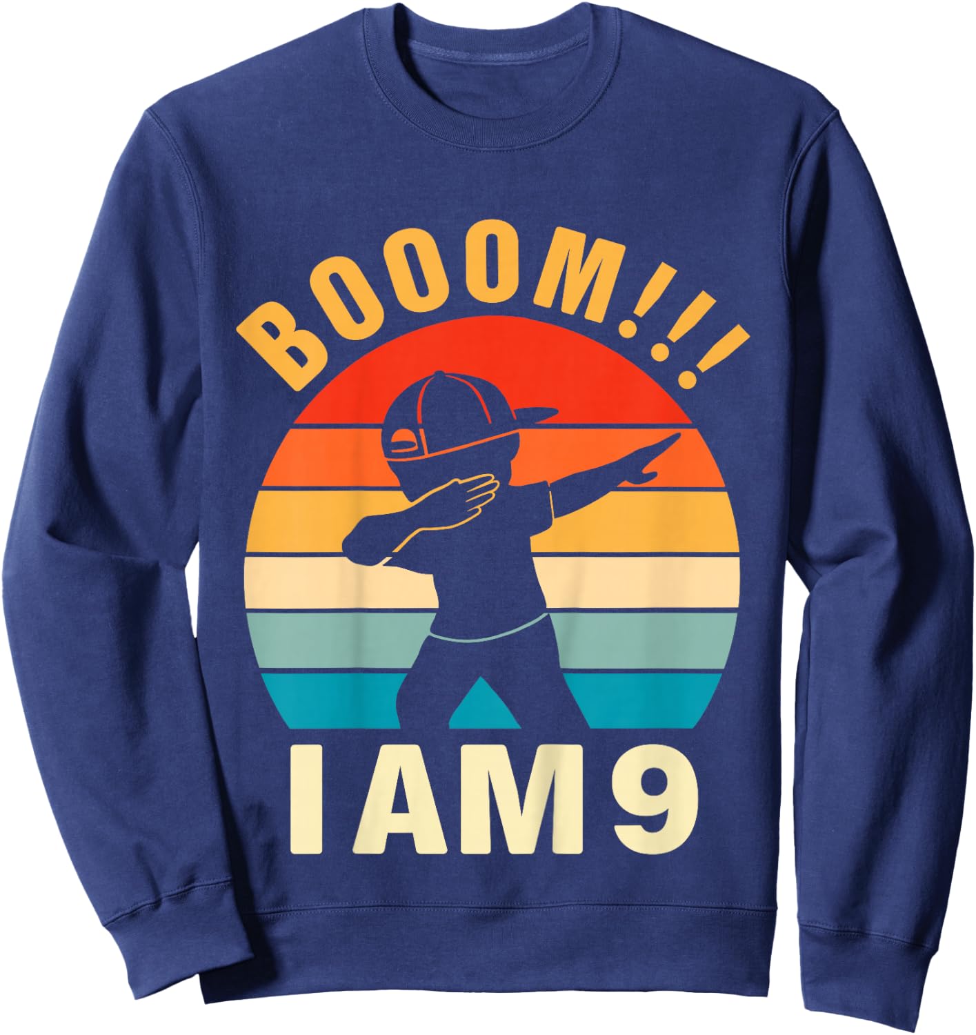Kids Dabbing Birthday Shirt 9 Years Old 9th Birthday Outfit Boys Sweatshirt - Sweatshirt | Navy