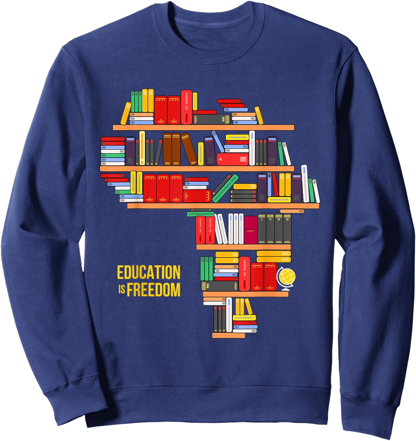 Africa Education Is Freedom Library Book Sweatshirt - Sweatshirt | Navy