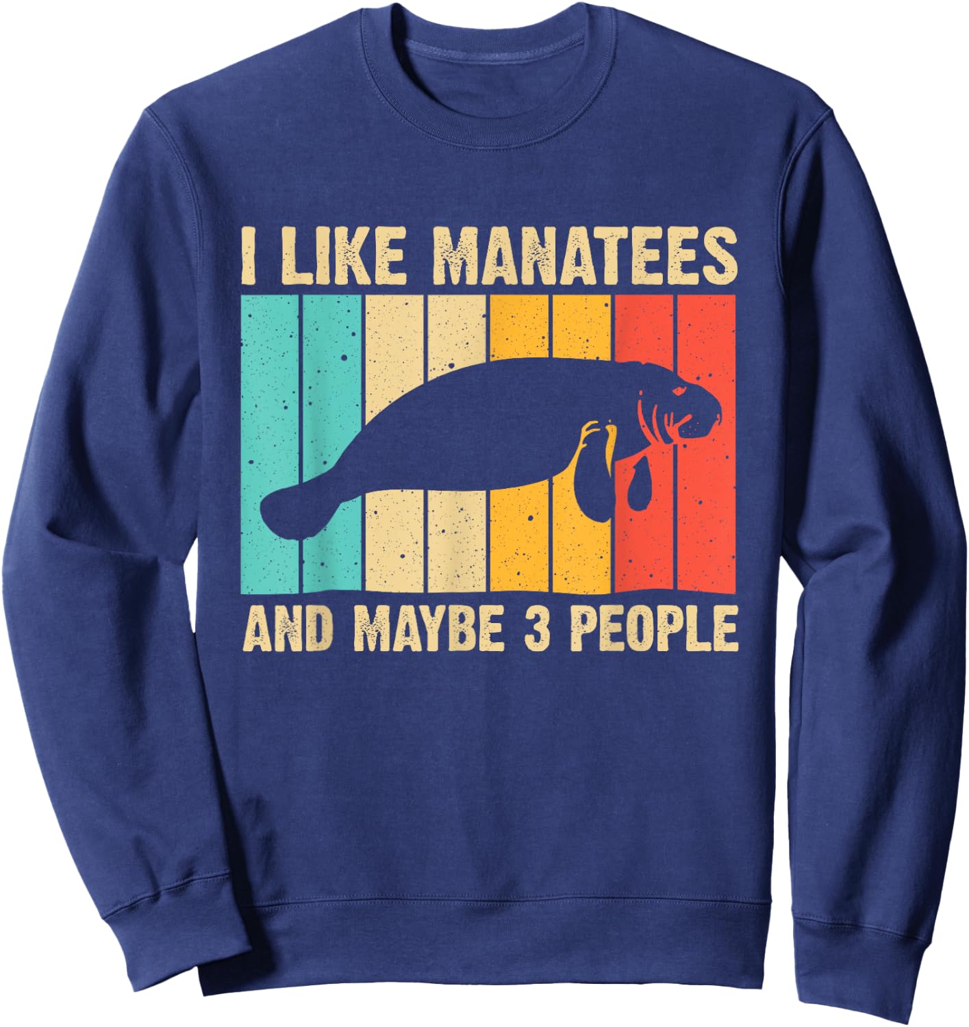 Funny Manatee Art Women Sea Cow Monster Fish Lover Sweatshirt - Sweatshirt | Navy