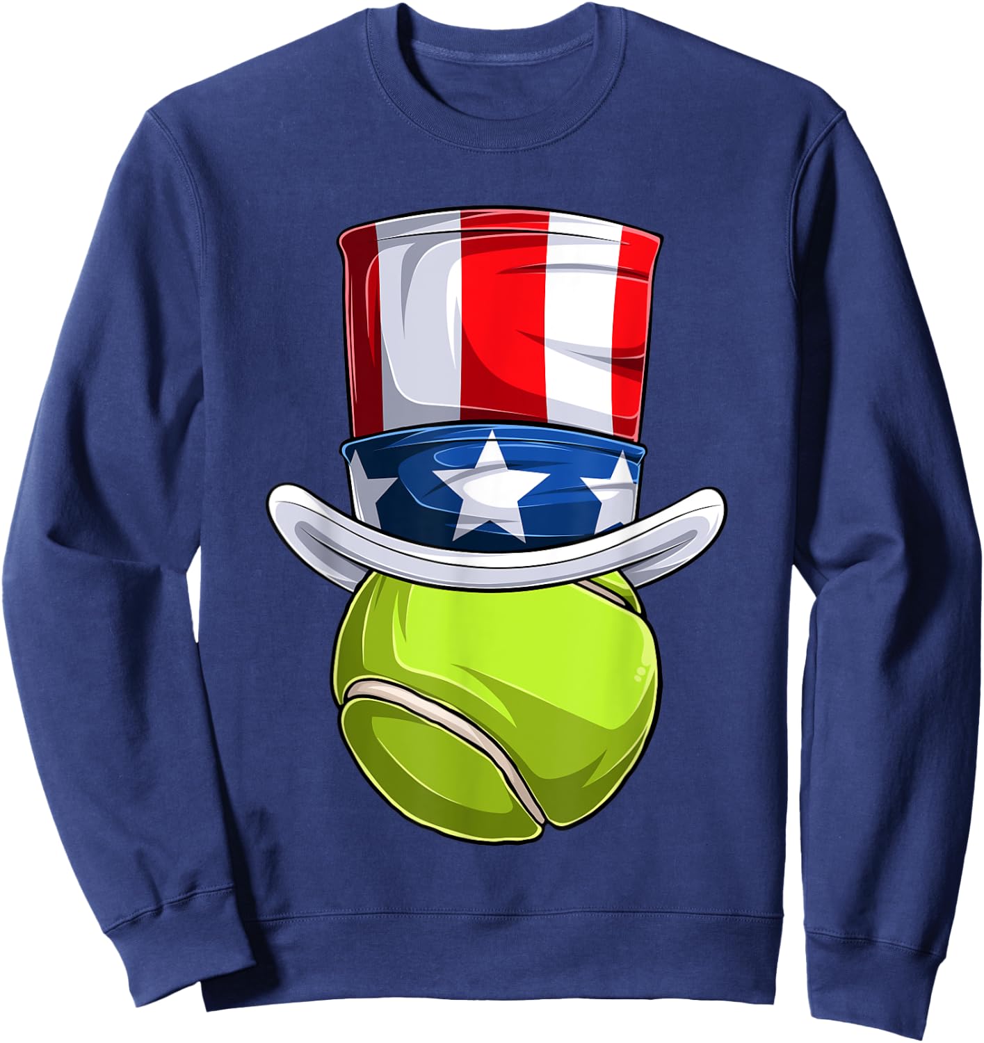 Men Women American Flag Tennis Shirt, 4th Of July Kids Boys Sweatshirt - Sweatshirt | Navy