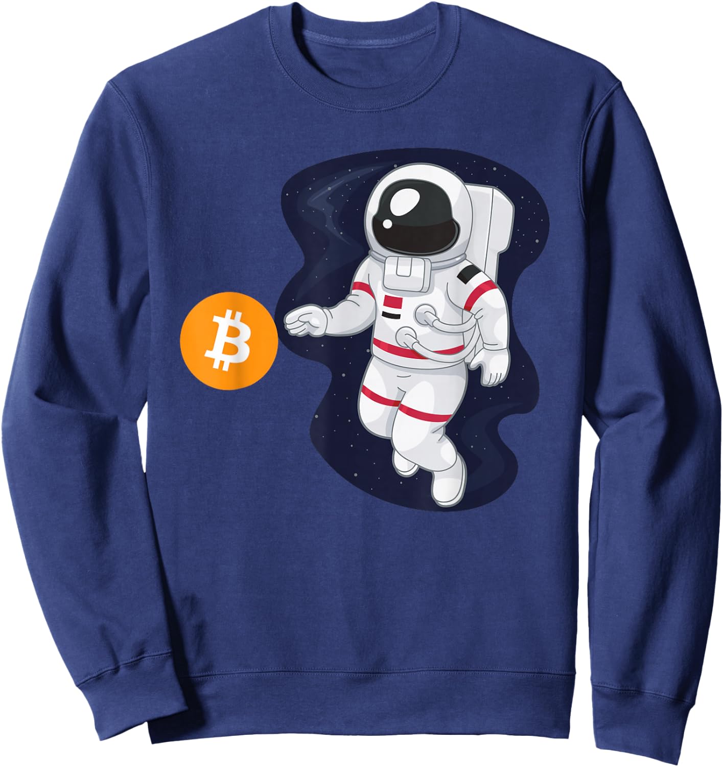 Astronaut BTC To The Moon - Crypto Trader Bitcoin Investor Sweatshirt - Sweatshirt | Navy