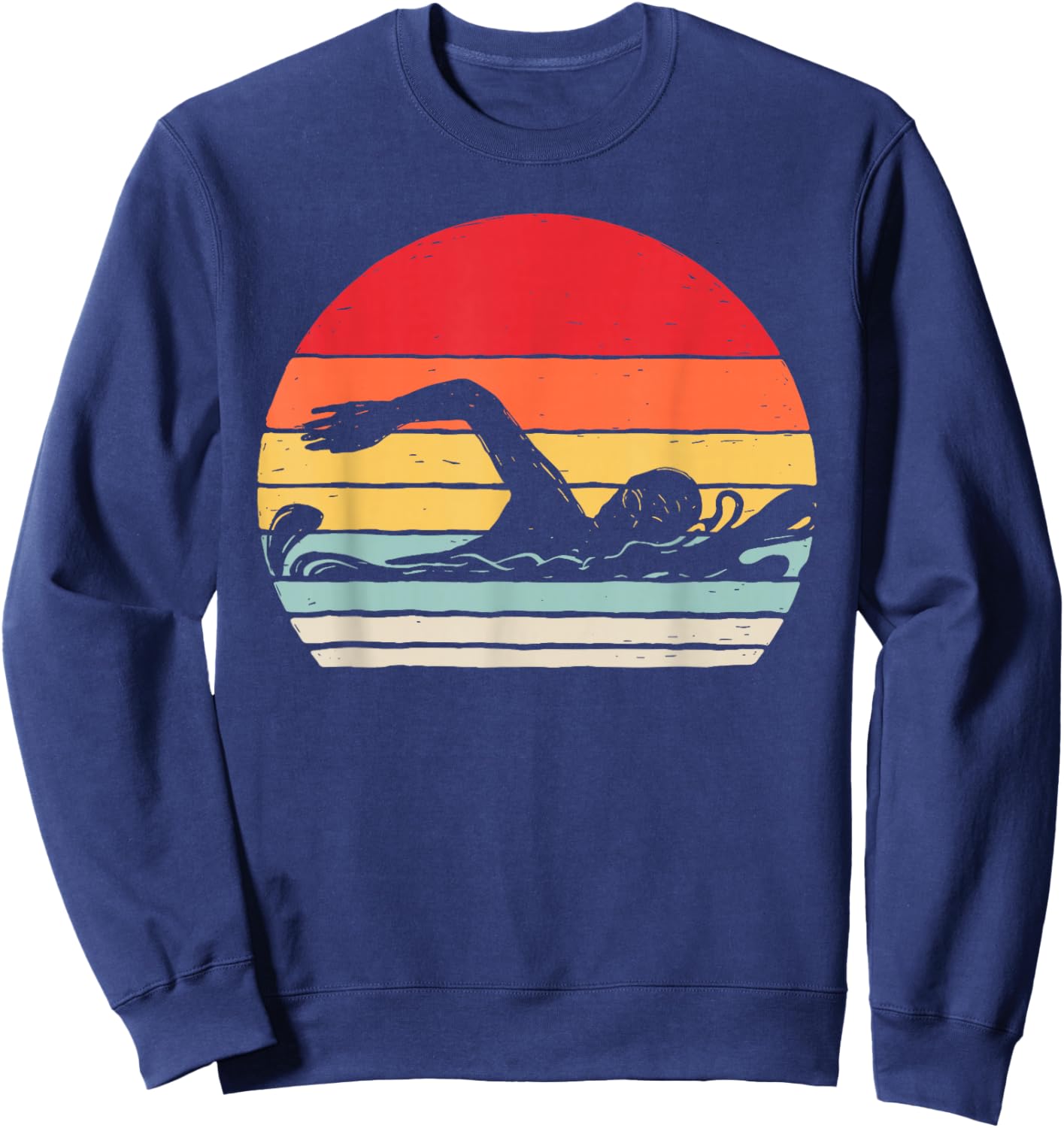 Vintage Retro Swimming Shirt Swimmer Gift Sweatshirt - Sweatshirt | Navy