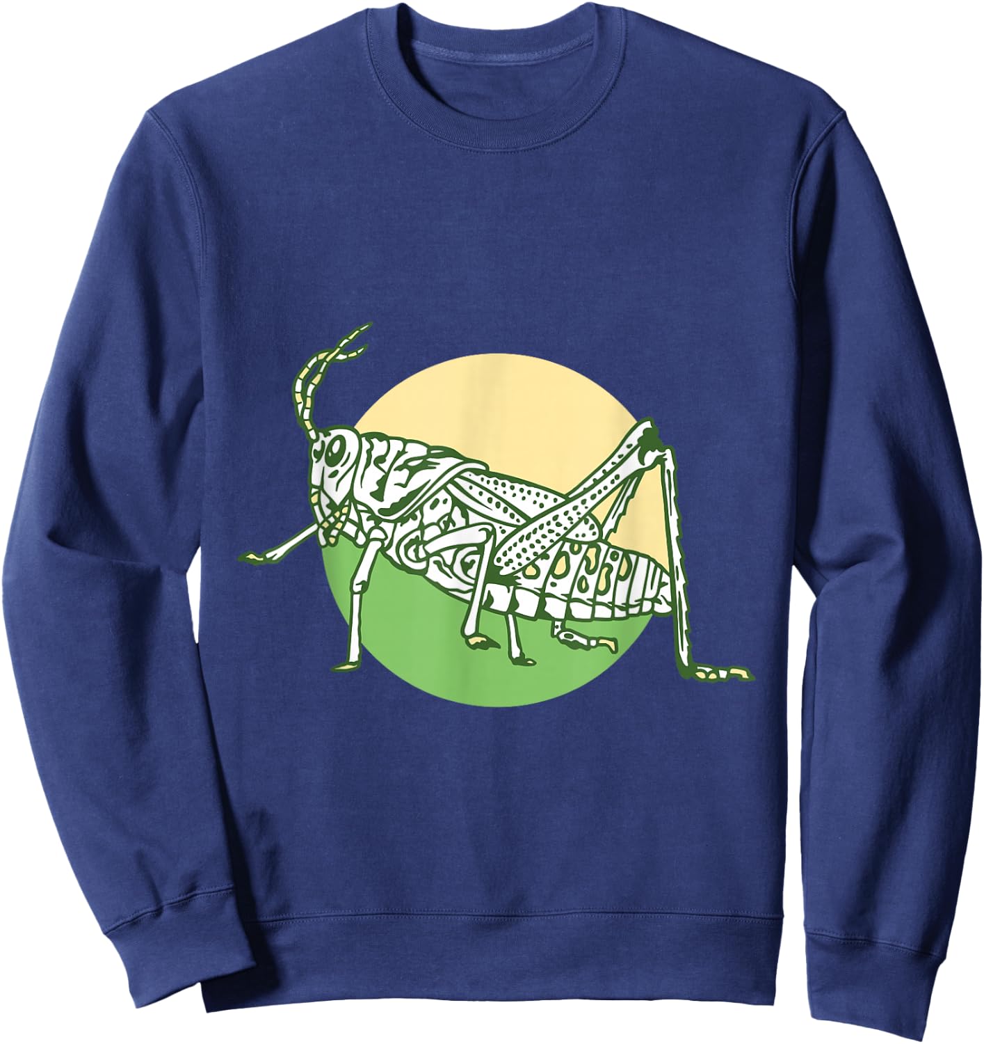 Grass Hopper On Green Background Cool Japanese Simple Sweatshirt - Sweatshirt | Navy