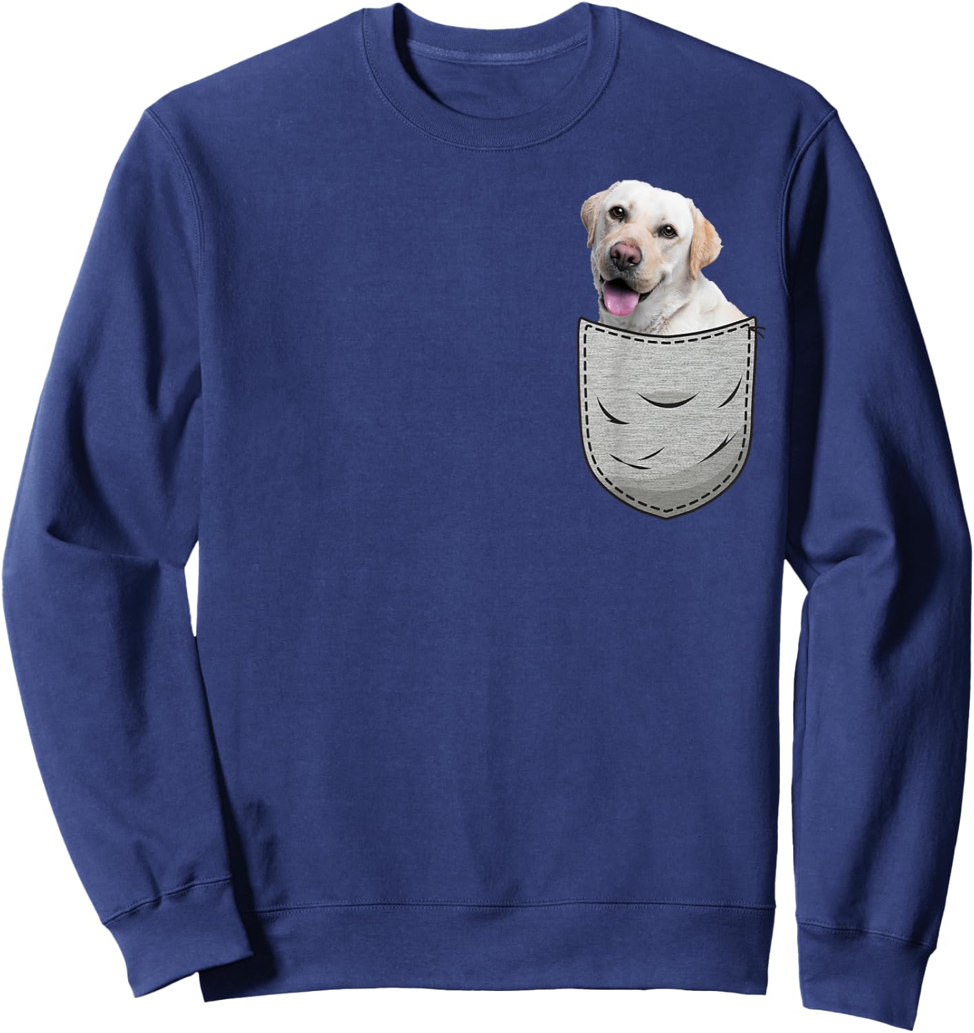Labbi Labrador Retriever Chest Bag Pocket Dog Owners Men Women Kids Sweatshirt - Sweatshirt | Navy