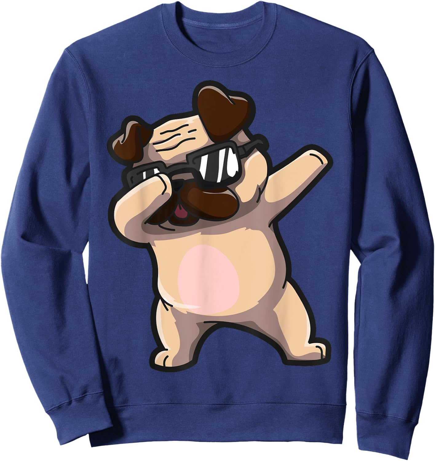 Dabbing Pug Lover Owner Funny Pet Sweatshirt - Sweatshirt | Navy