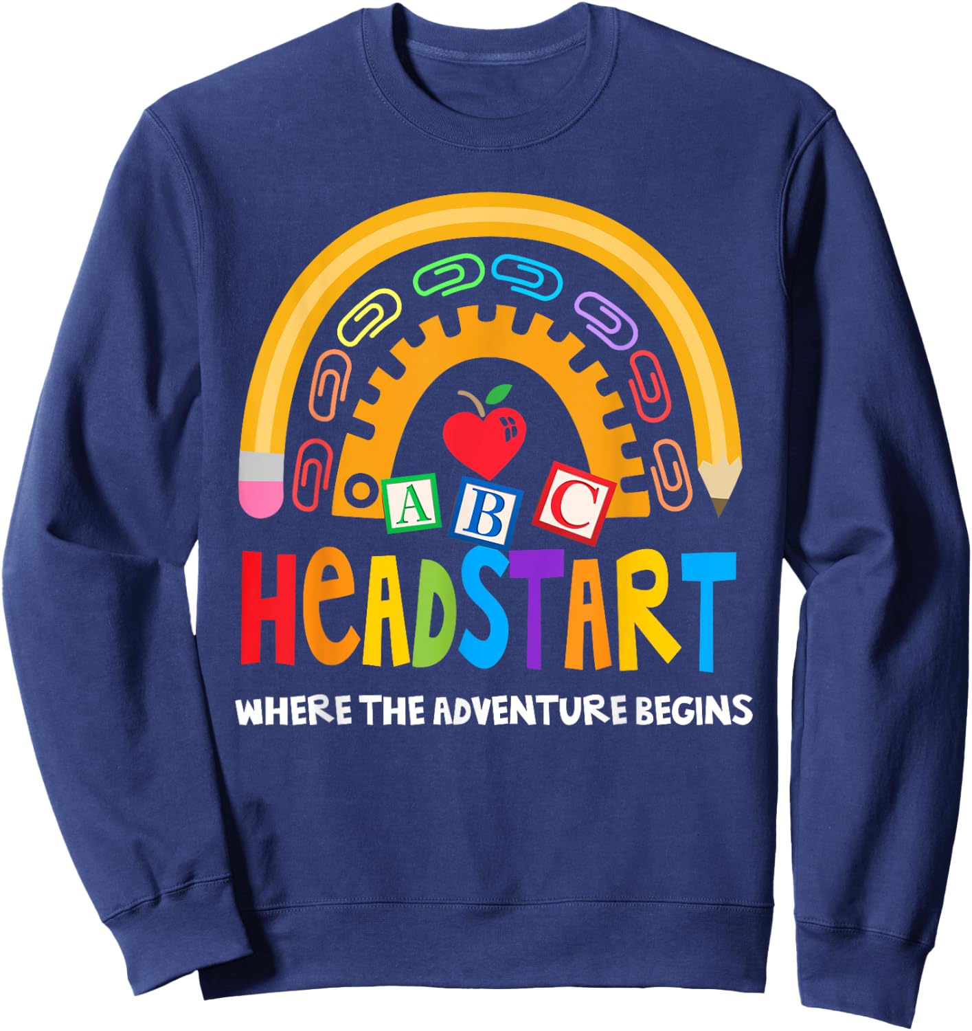 Teacher Early Childhood Education Preschool Head Start Crew Sweatshirt - Sweatshirt | Navy