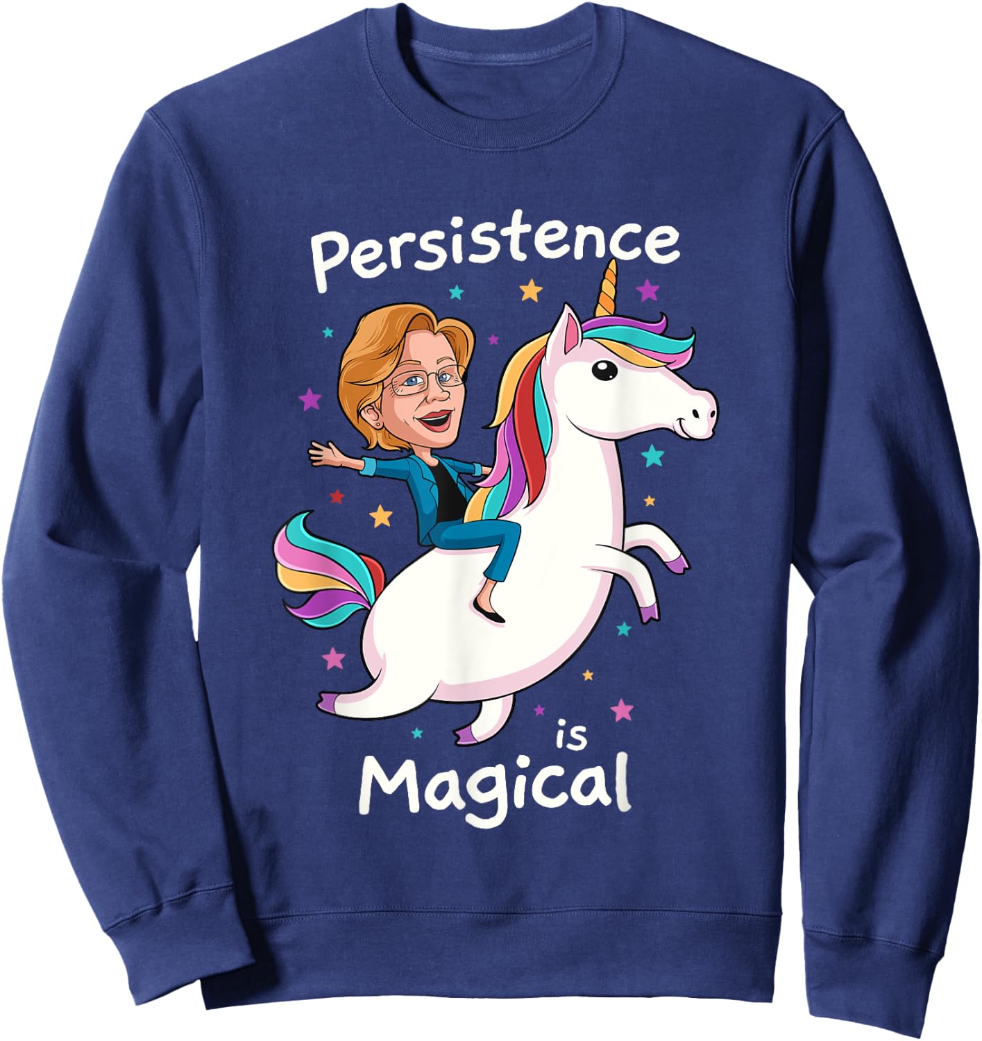 Persistence Is Magical Elizabeth Warren Unicorn Persist Sweatshirt - Sweatshirt | Navy