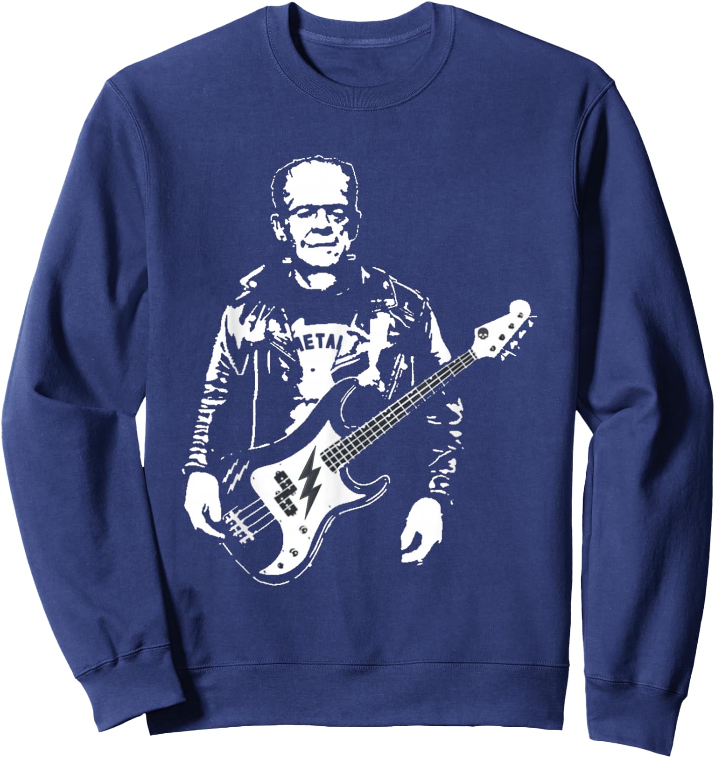 Music Lover Guitar Player Frankenstein Rocker Sweatshirt - Sweatshirt | Navy