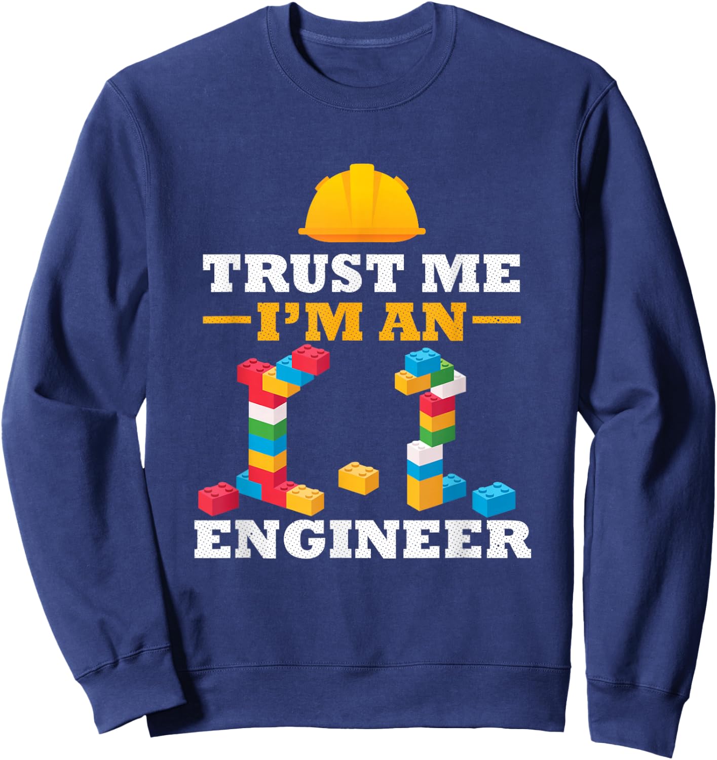 Engineer Master Builder Construction Building Bricks Blocks Sweatshirt - Sweatshirt | Navy