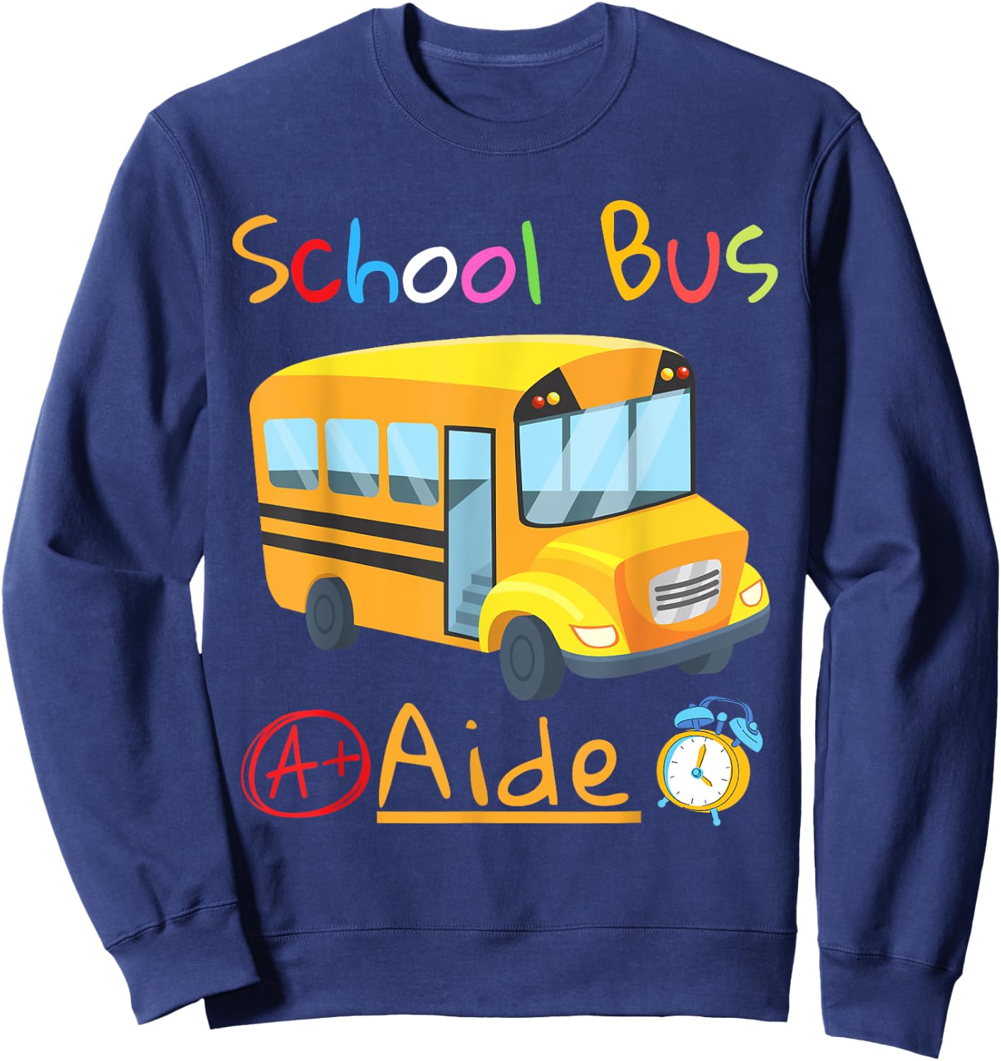 School Bus Aide Squad Back to School Matching Group Sweatshirt - Sweatshirt | Navy