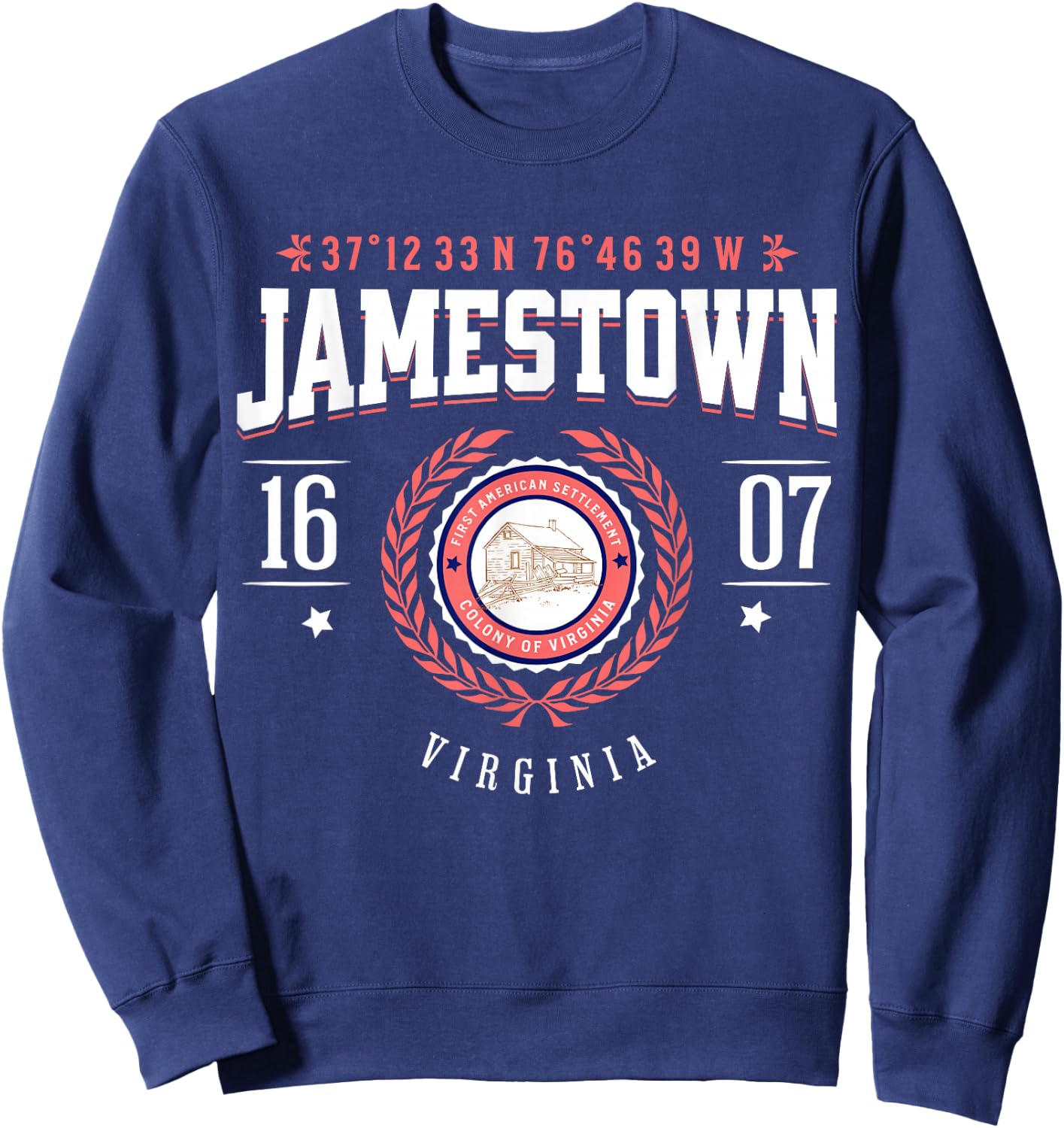 Jamestown Virginia Colony Rustic Souvenir Revolutionary War Sweatshirt - Sweatshirt | Navy