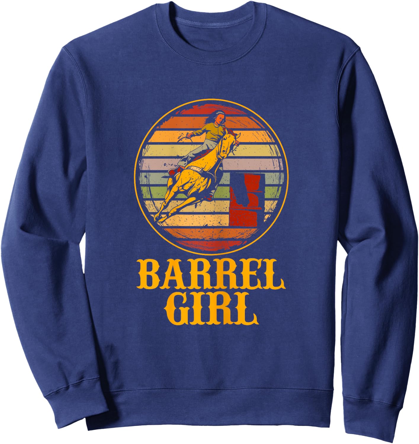Arrel Racing Horse Riding Texas Rodeo Barrel Girl Sweatshirt - Sweatshirt | Navy