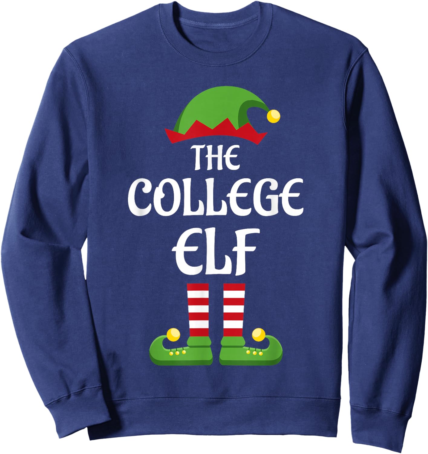 College Elf Family Matching Group Christmas Sweatshirt - Sweatshirt | Navy