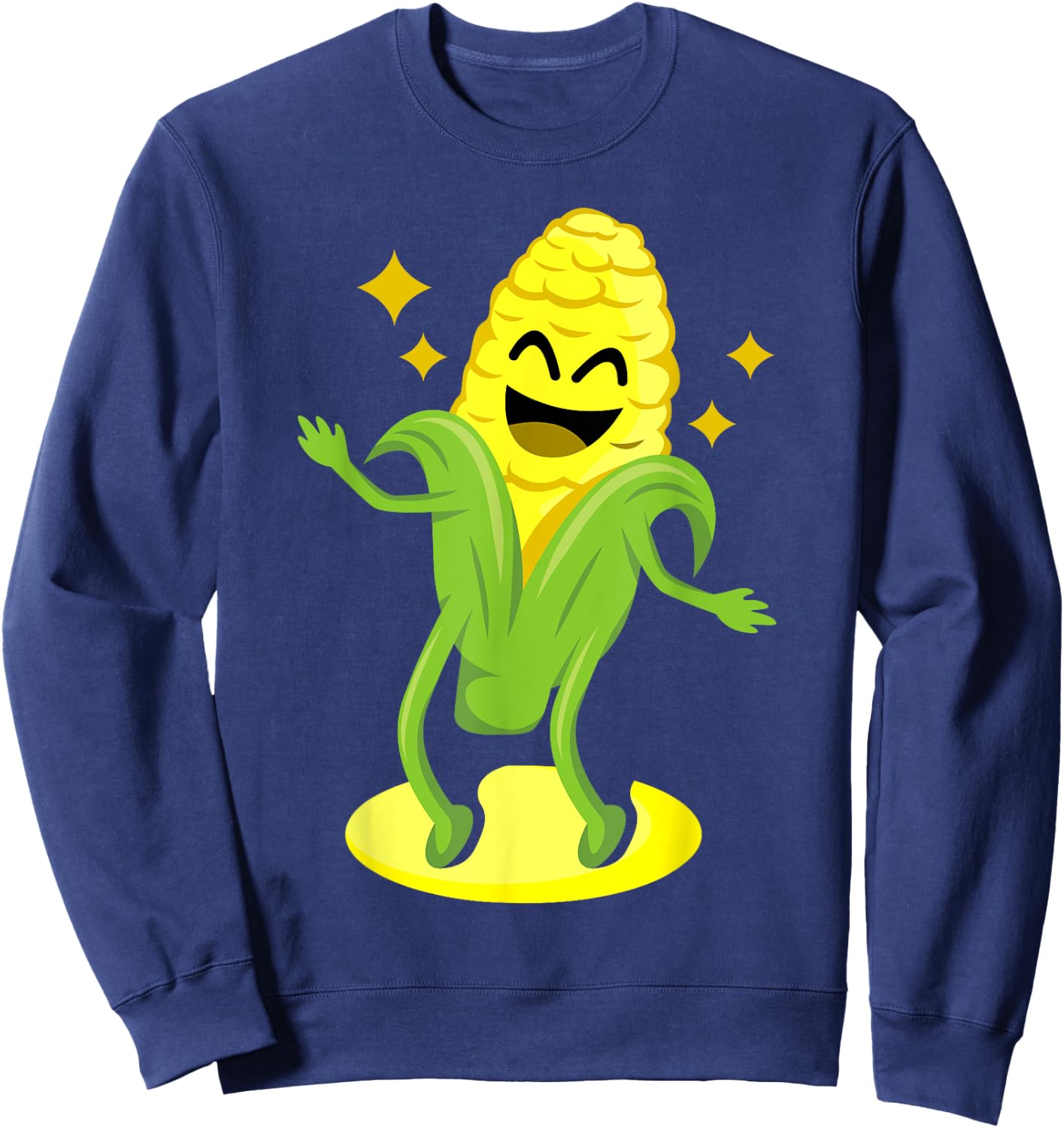 Cool Corn Art Men Women Farmer Dancing Corn On Cob Farming Sweatshirt - Sweatshirt | Navy