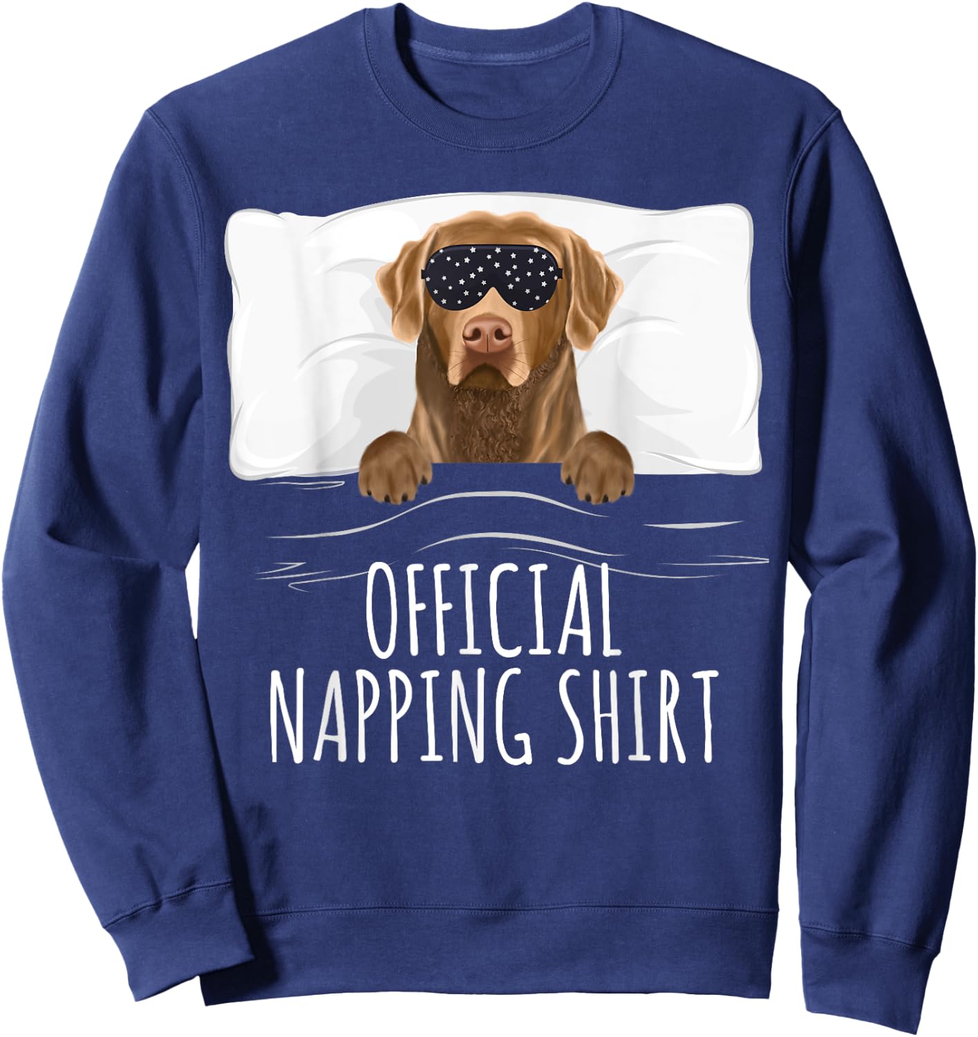 Black Sleep Mask Chesapeake Bay Retriever Official Napping Sweatshirt - Sweatshirt | Navy