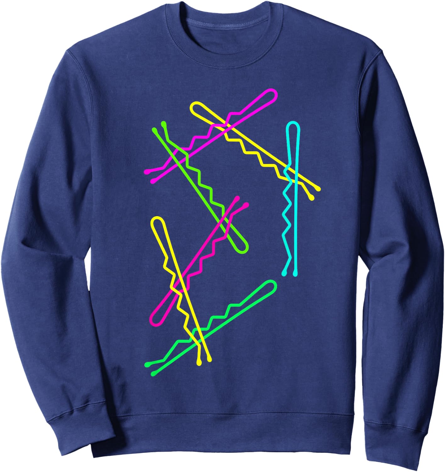 7 Colourful Bobby Pins Hair Pins - Hairdresser and Hairdresser Sweatshirt - Sweatshirt | Navy