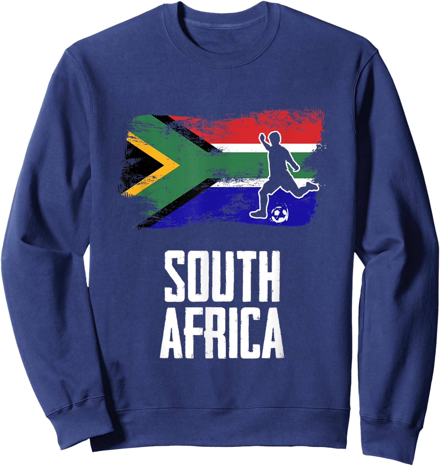 South Africa Flag Jersey South African Soccer Team Sweatshirt - Sweatshirt | Navy