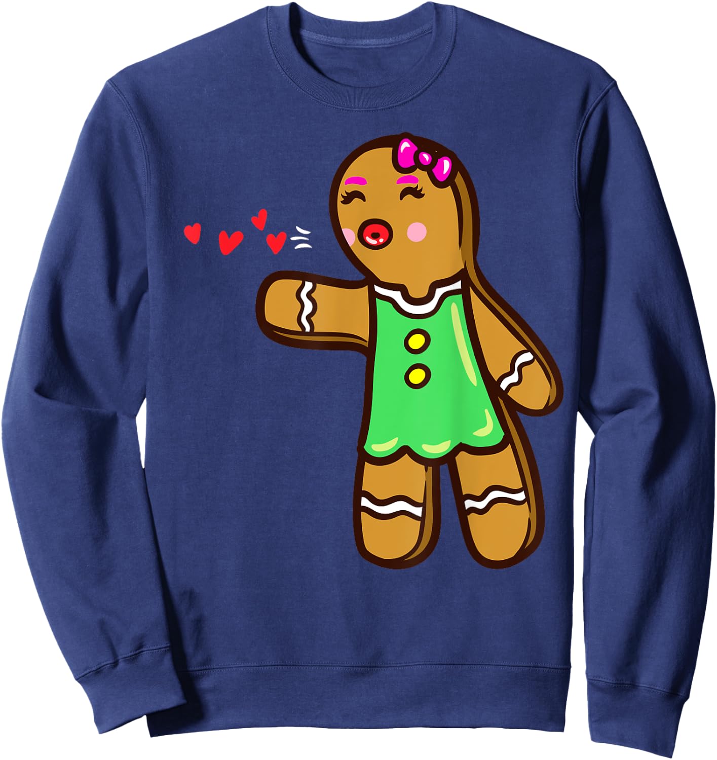 Gingerbread Cookie Matching Couple Christmas Sweatshirt - Sweatshirt | Navy